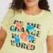 Printed Round Neck T-shirt with Short Sleeves-T Shirts-thumbnail-2