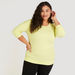 Textured Round Neck T-shirt with Long Sleeves-Tops-thumbnail-0