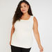 Textured Sleeveless T-shirt with Square Neck-T Shirts-thumbnailMobile-0