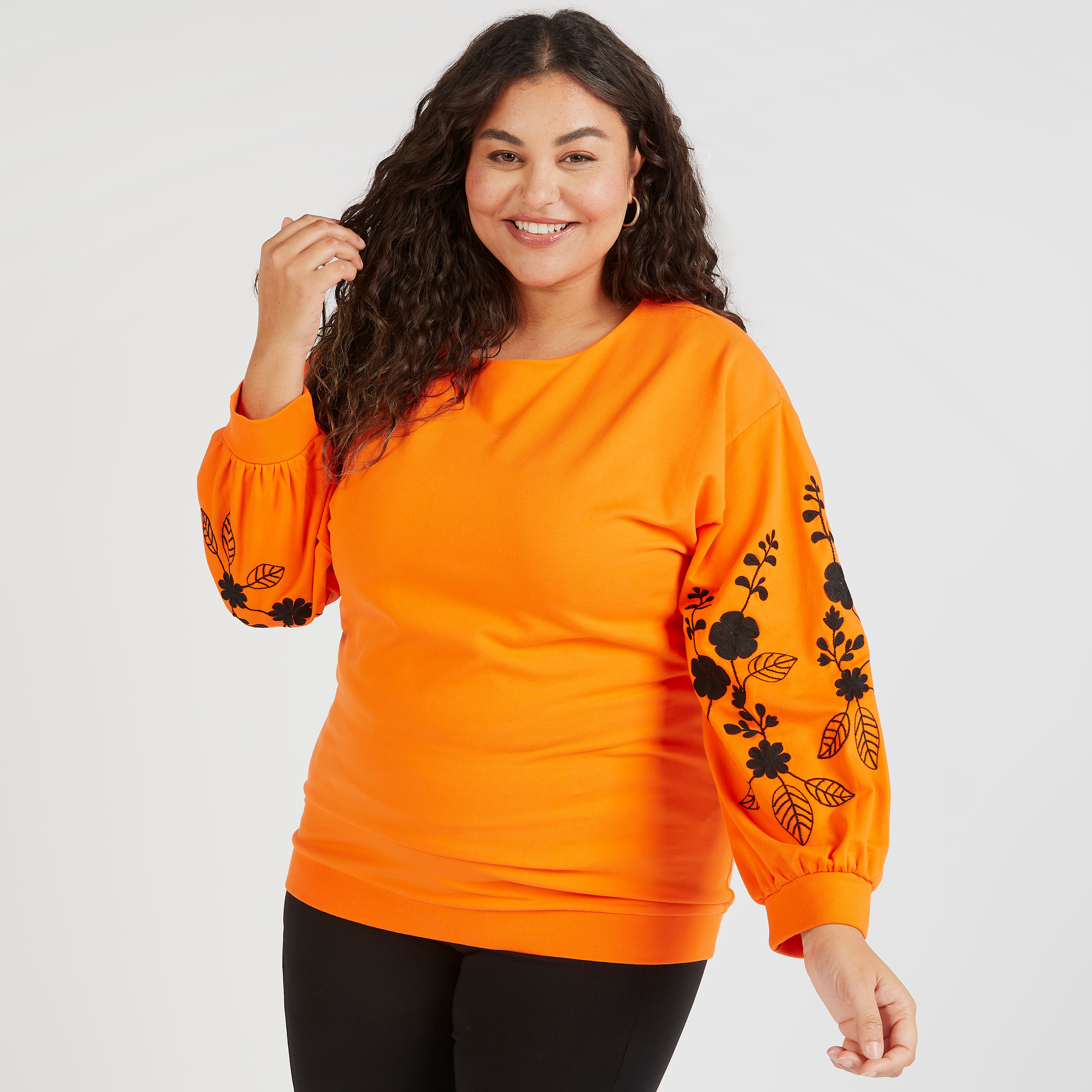 Women's plus size hot sale embroidered sweatshirts