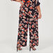 Floral Print Mid-Rise Palazzos with Shirred Waistband-Pants-thumbnailMobile-3