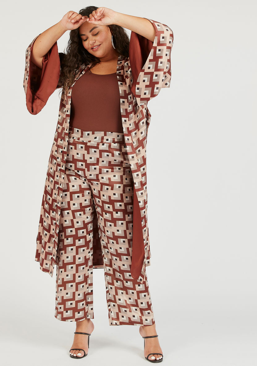 Printed Mid-Rise Wide Leg Trousers with Pockets-Pants-image-1