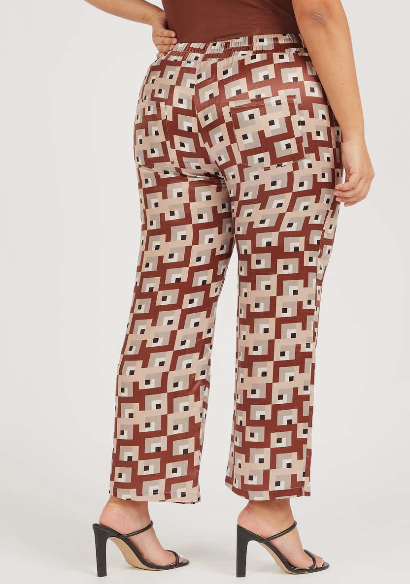 Printed Mid-Rise Wide Leg Trousers with Pockets-Pants-image-3