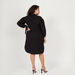 Solid Midi Shirt Dress with Pockets and Long Sleeves-Dresses-thumbnailMobile-3