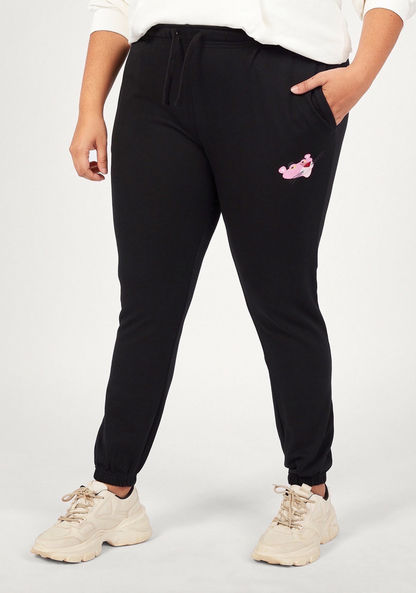 Pink Panther Print Joggers with Drawstring Closure-Joggers-image-0