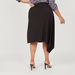 Textured Asymmetric Midi Skirt with Elasticised Waistband-Skirts-thumbnailMobile-3