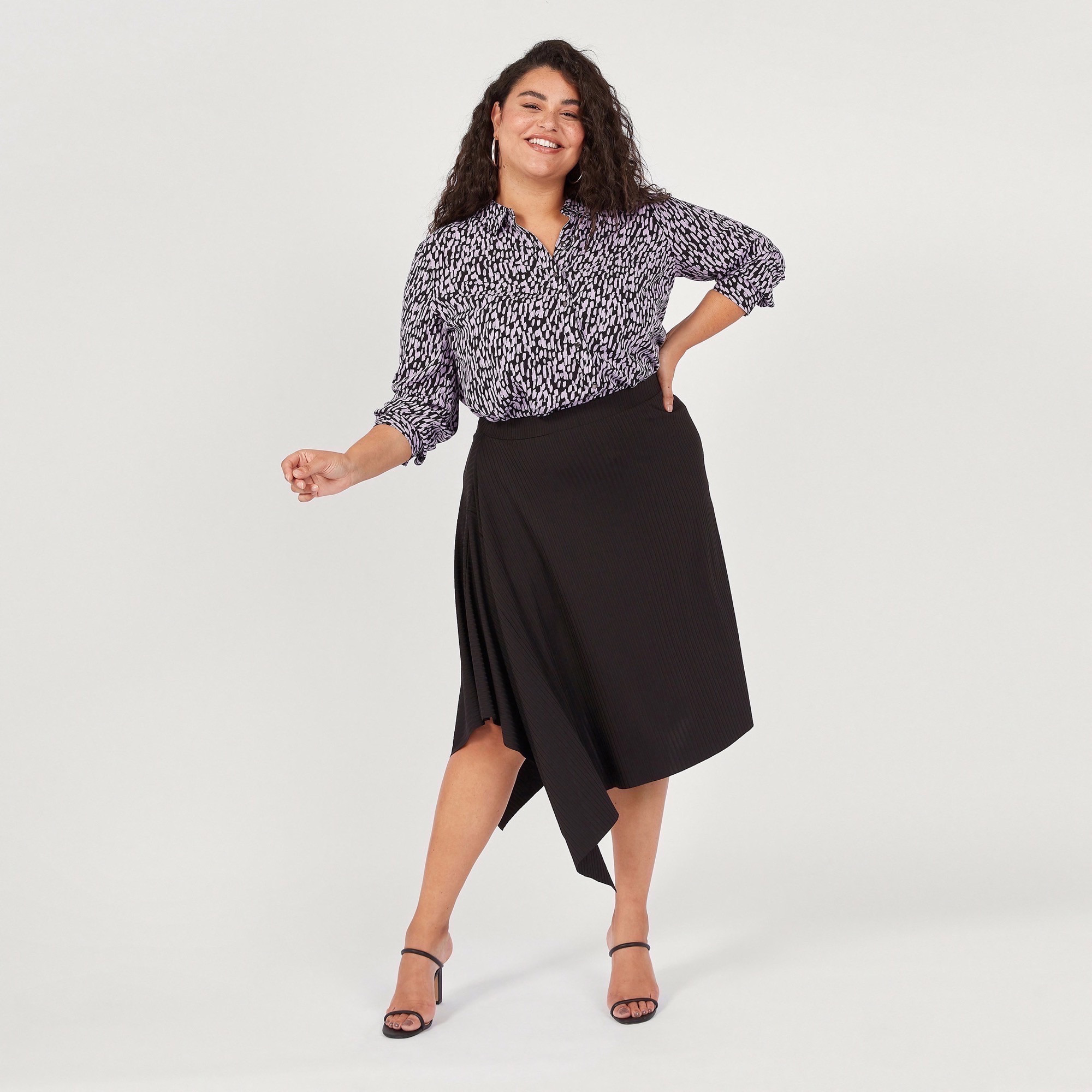 All-Over Print Shirt with Long Sleeves and Button Closure-women-clothing-shirtsandblouses-blouses-image-2