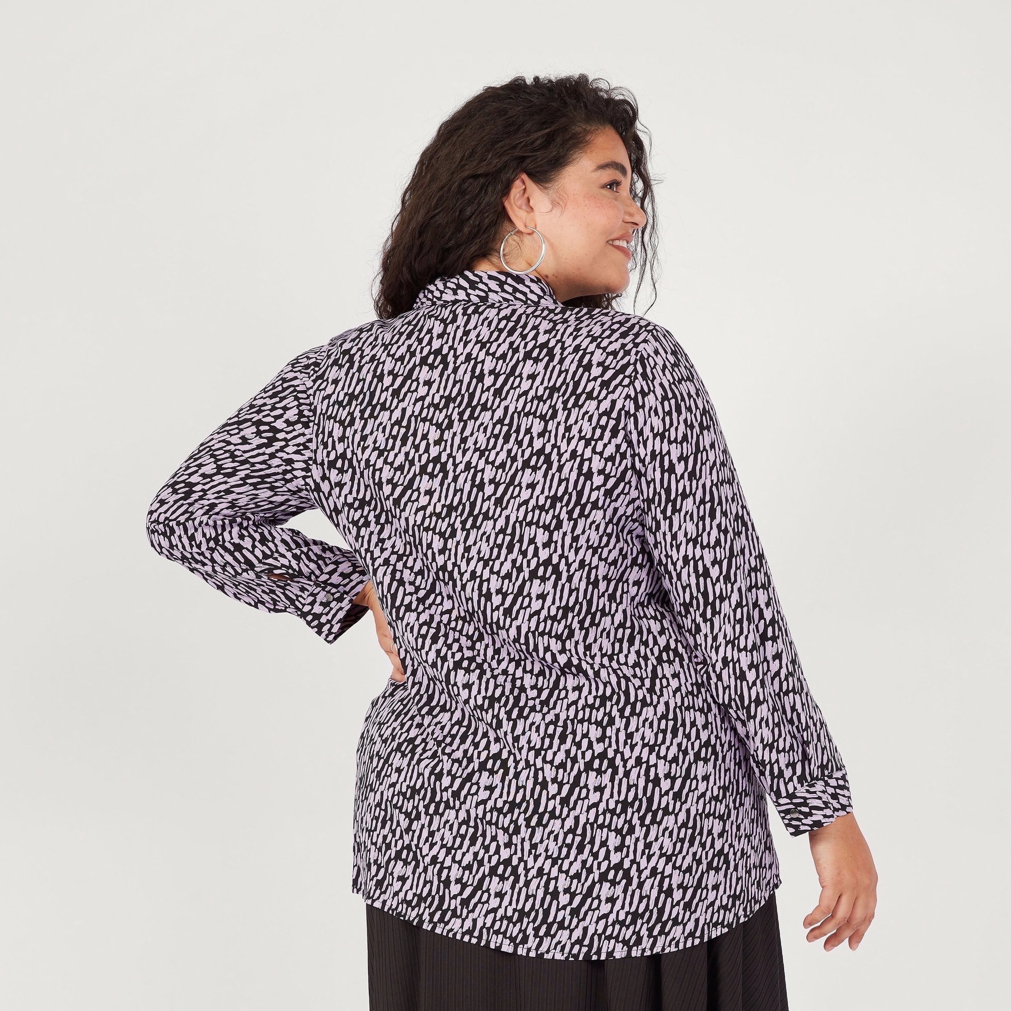 All-Over Print Shirt with Long Sleeves and Button Closure-women-clothing-shirtsandblouses-blouses-image-4
