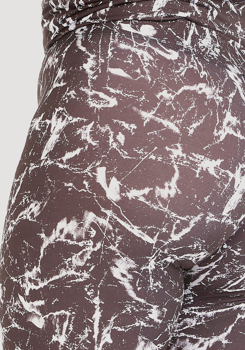 Printed Mid-Rise Leggings with Elasticated Waistband-Leggings and Jeggings-image-2