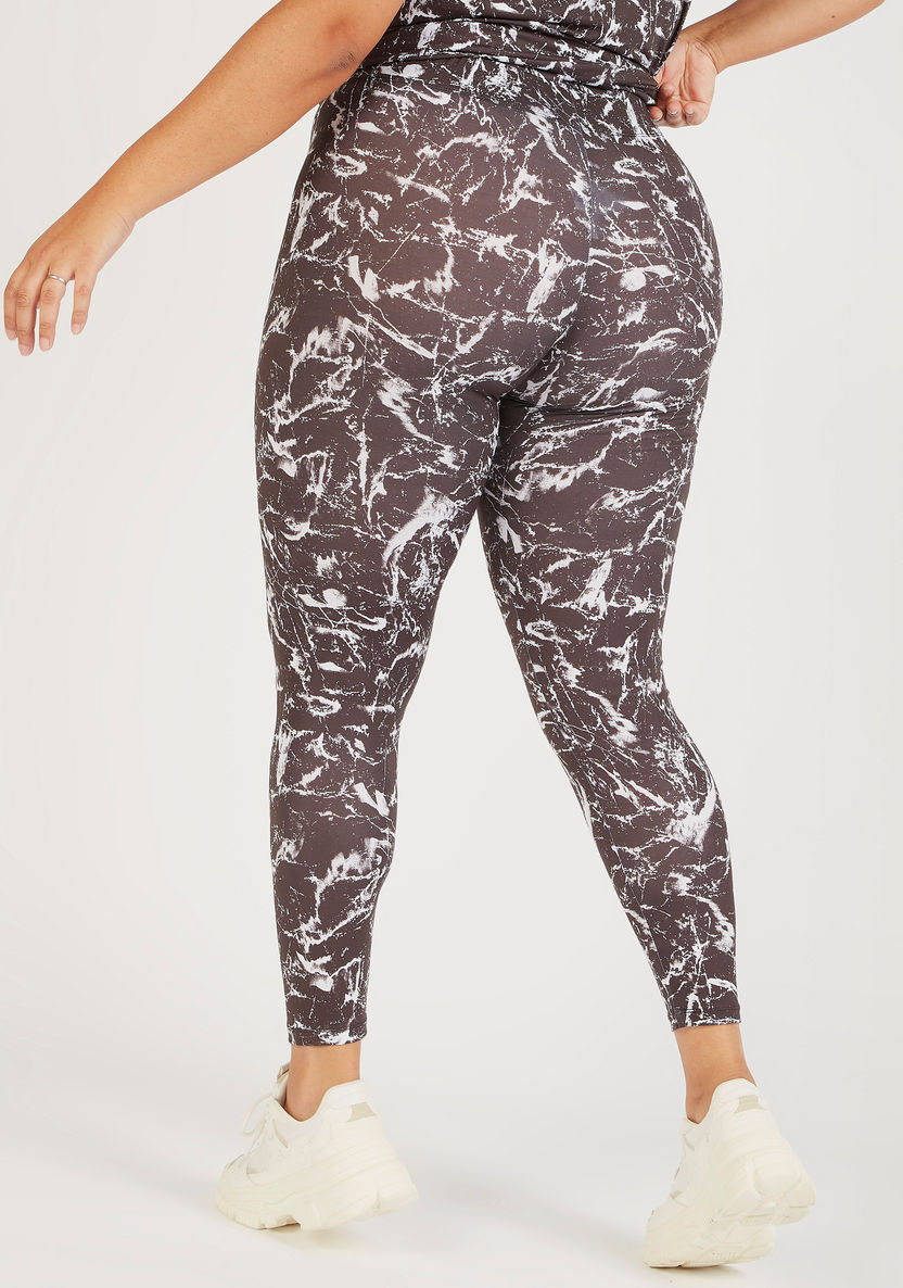 Printed Mid-Rise Leggings with Elasticated Waistband-Leggings and Jeggings-image-3