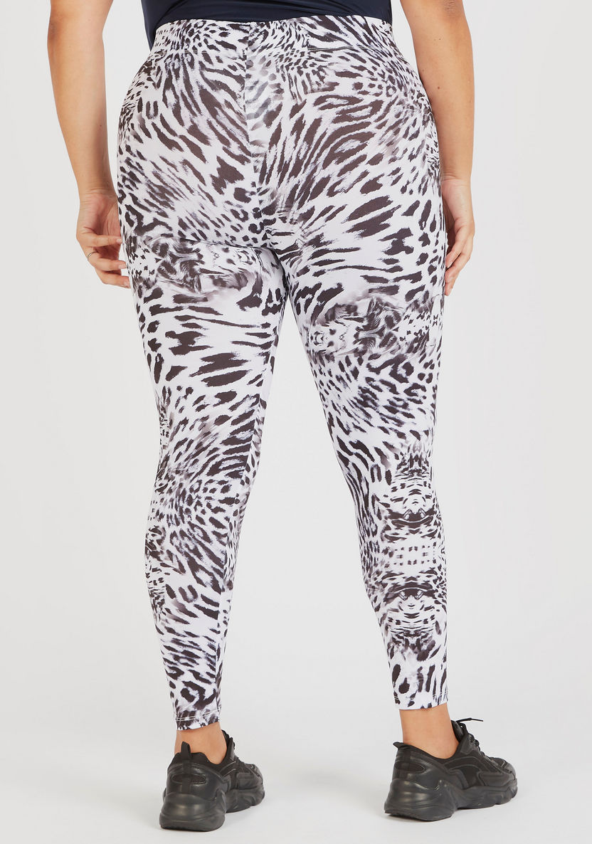 Animal Print Mid-Rise Leggings with Elasticated Waistband-Leggings and Jeggings-image-3