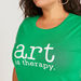 Typographic Print Round Neck T-shirt with Short Sleeves-T Shirts-thumbnail-2