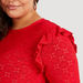 Embroidered Round Neck Top with Ruffle Detail-T Shirts-thumbnailMobile-2