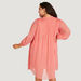 Pleated Tunic with Tie-Up Neck and Long Sleeves-Shirts & Blouses-thumbnail-3