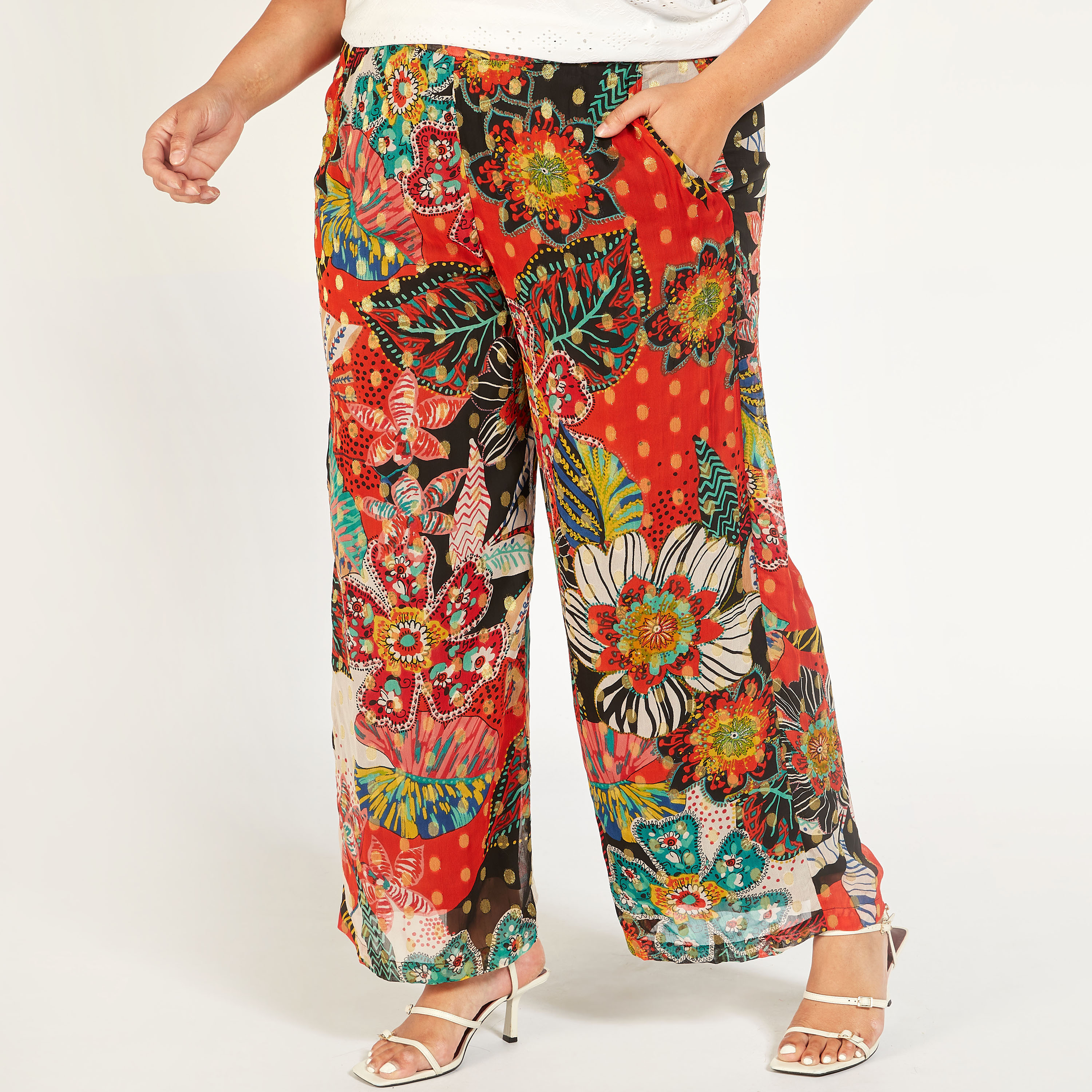 Printed Mid-Rise Palazzo with Semi-Elasticated Waistband-women-clothing-trousers-image-1