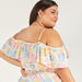 Floral Print Off Shoulder Top with Ruffles-Shirts and Blouses-thumbnail-5