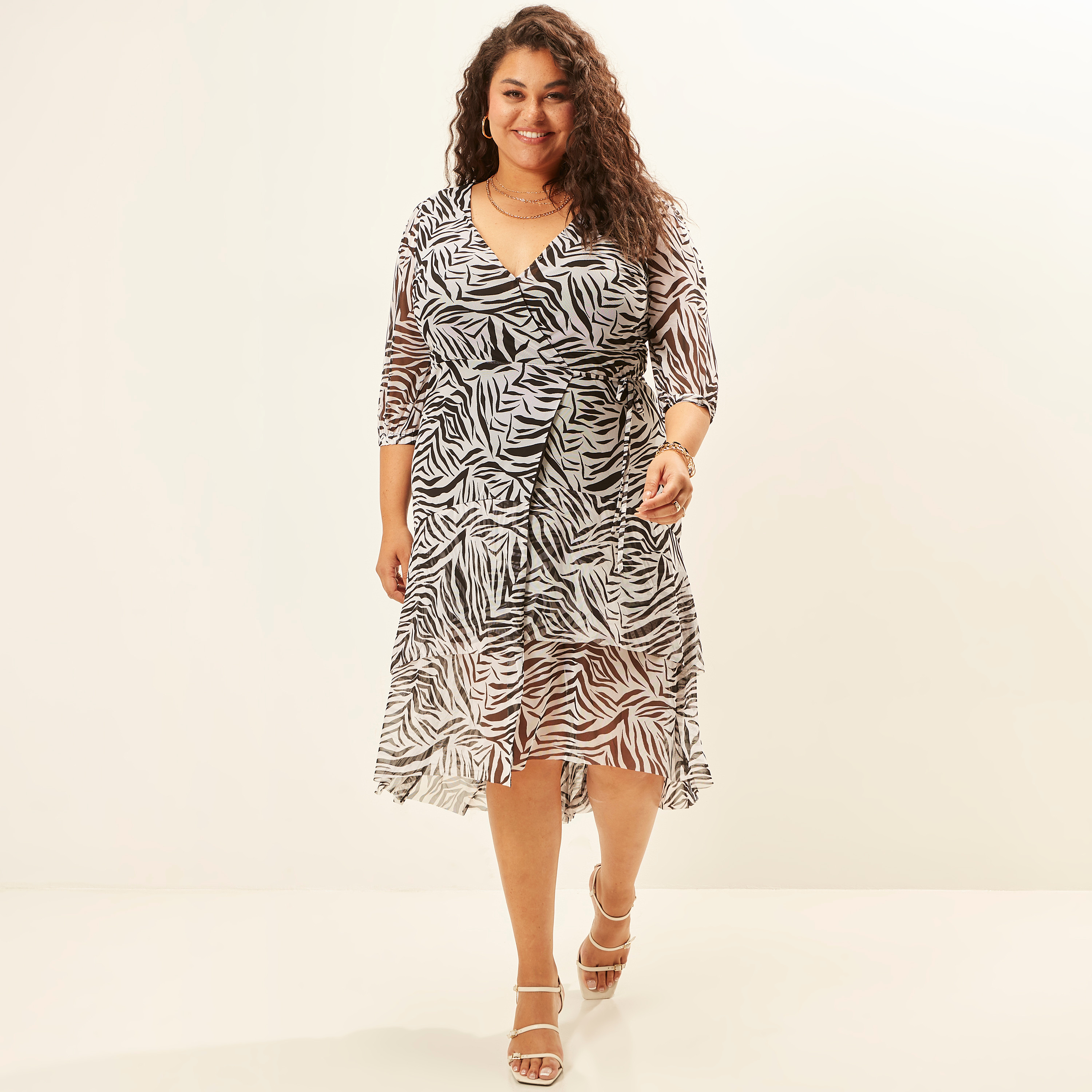 Animal print wrap dress best sale plus size