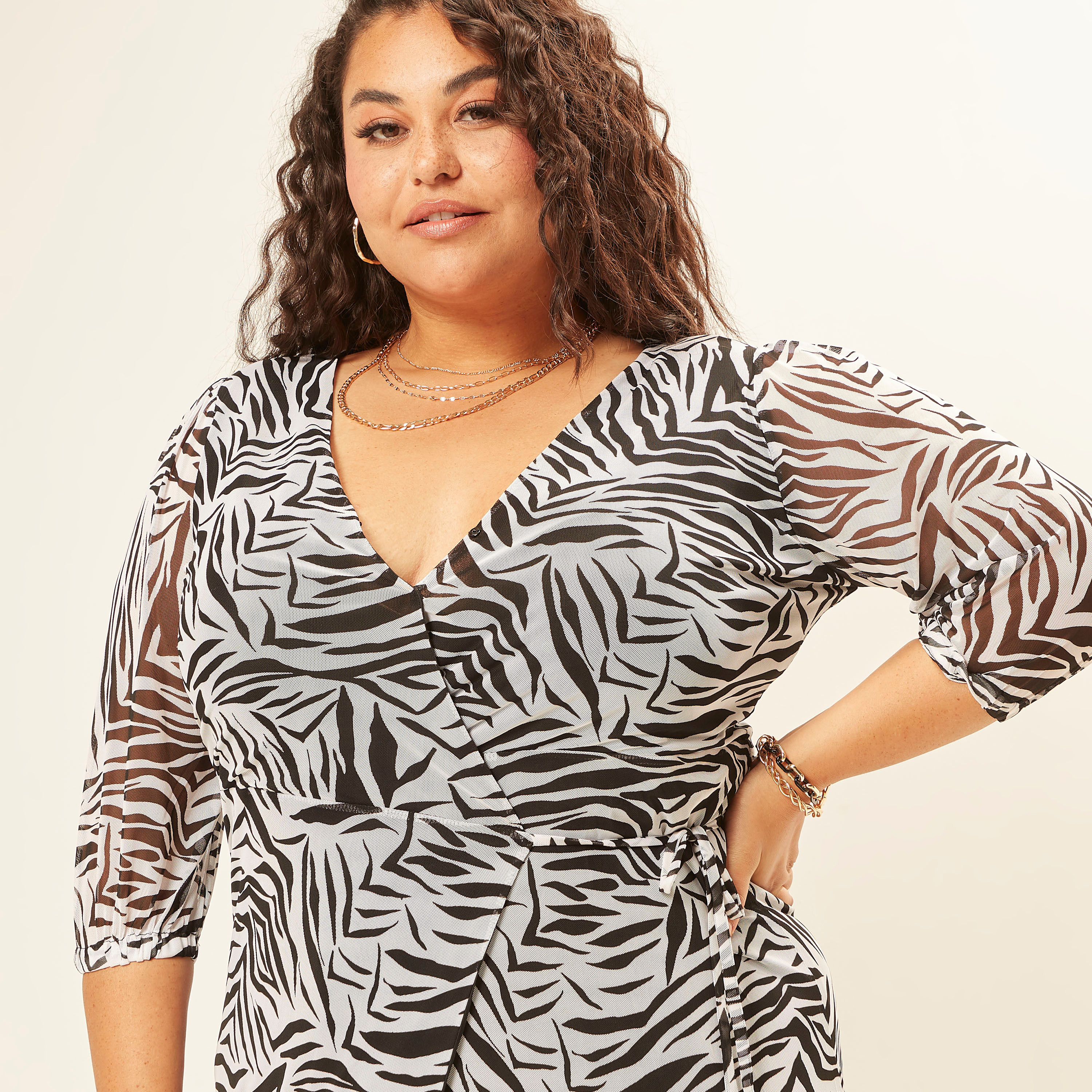 Animal print wrap dress hotsell plus size