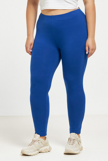 Buy Plus Size Solid Full Length Skinny Fit Leggings with