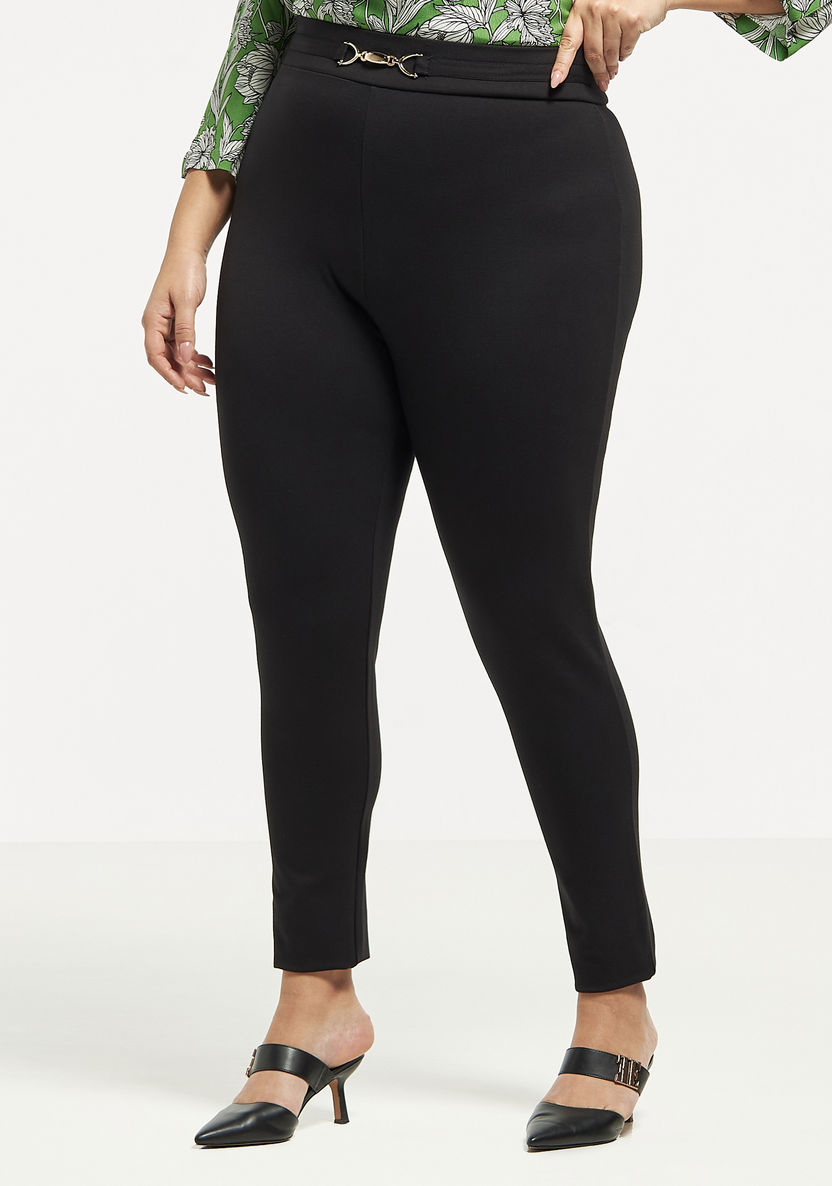 Buy Women's Plus Size Solid Full Length Skinny Fit Treggings Online ...
