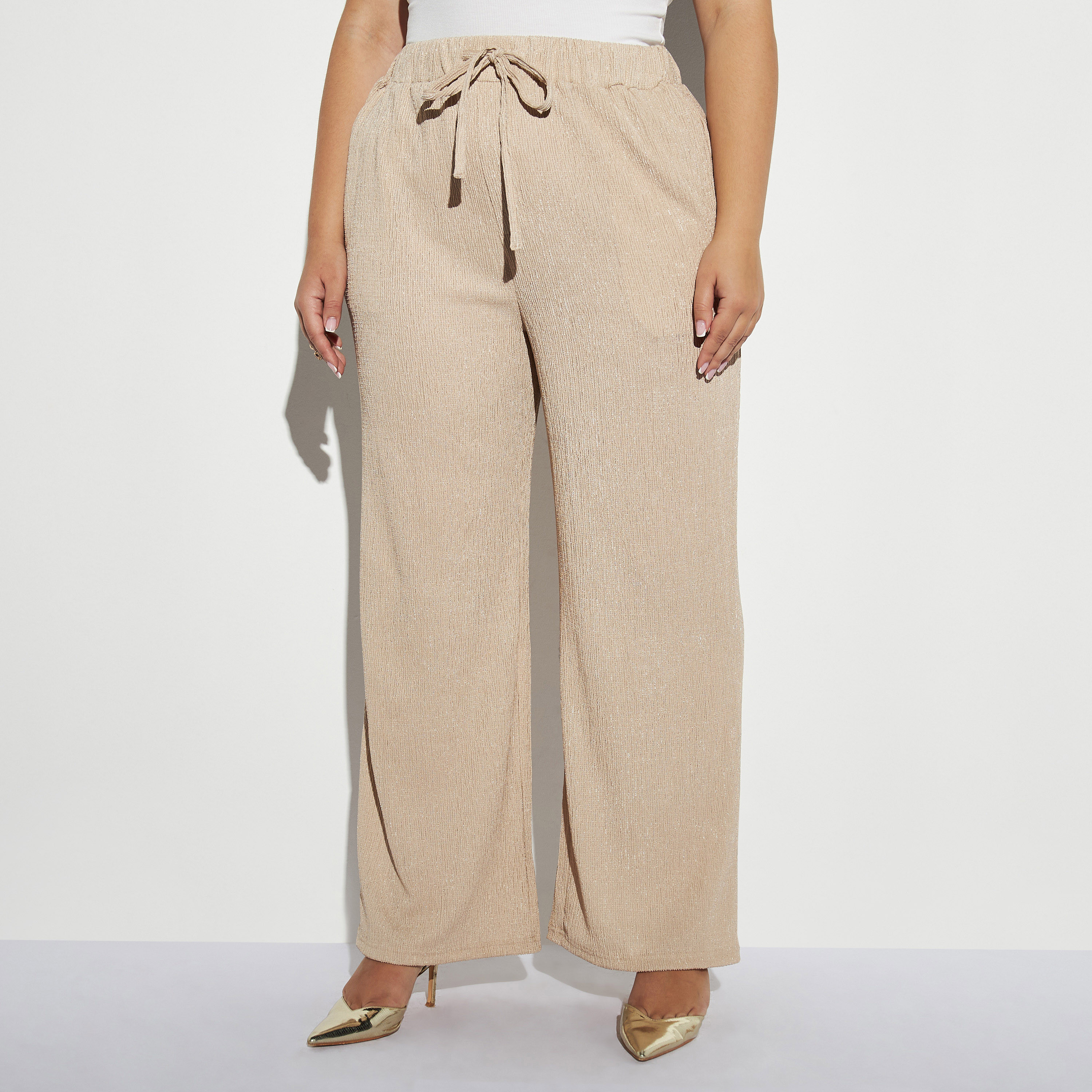 Plus size wide hotsell leg pants with pockets