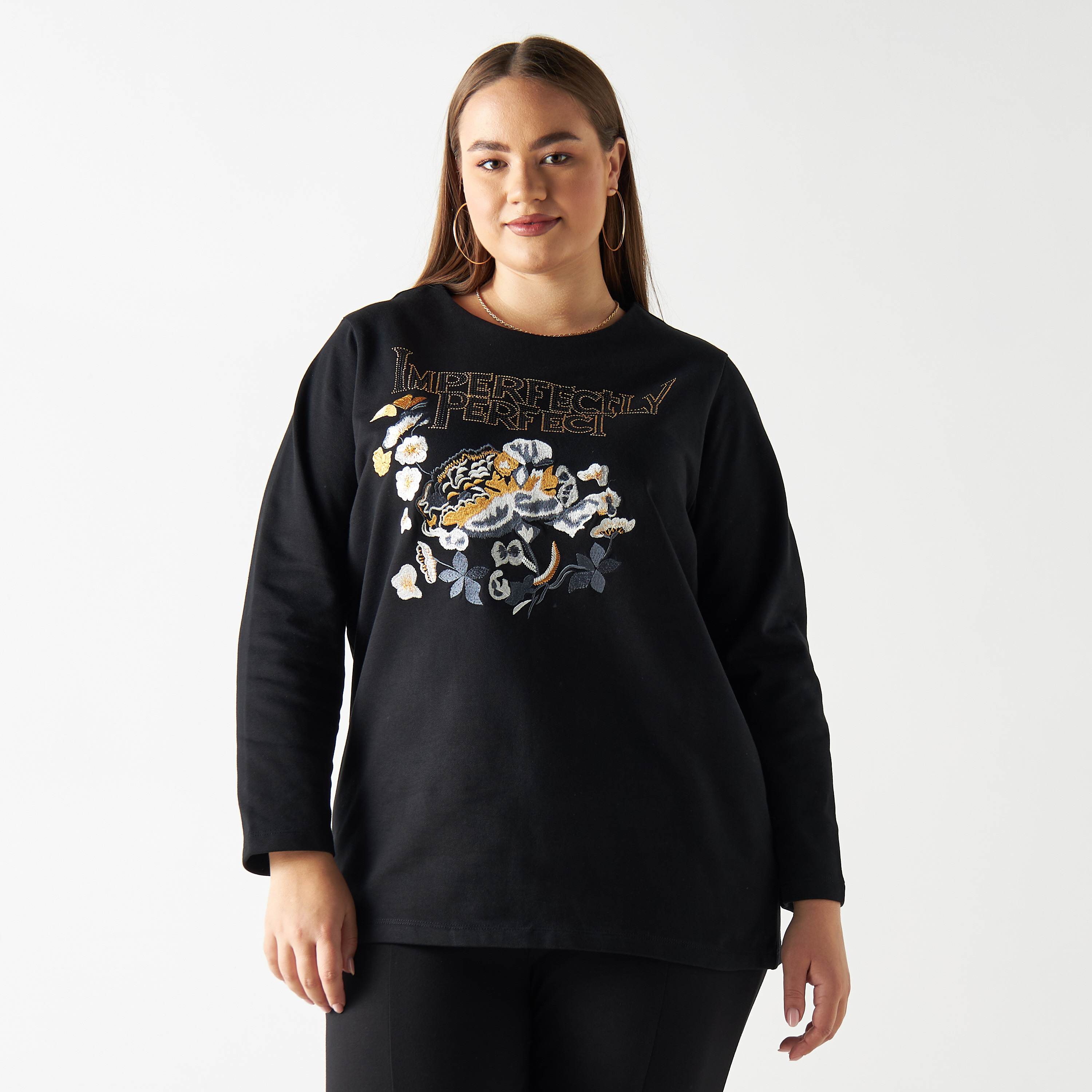 Plus size cheap floral sweatshirt