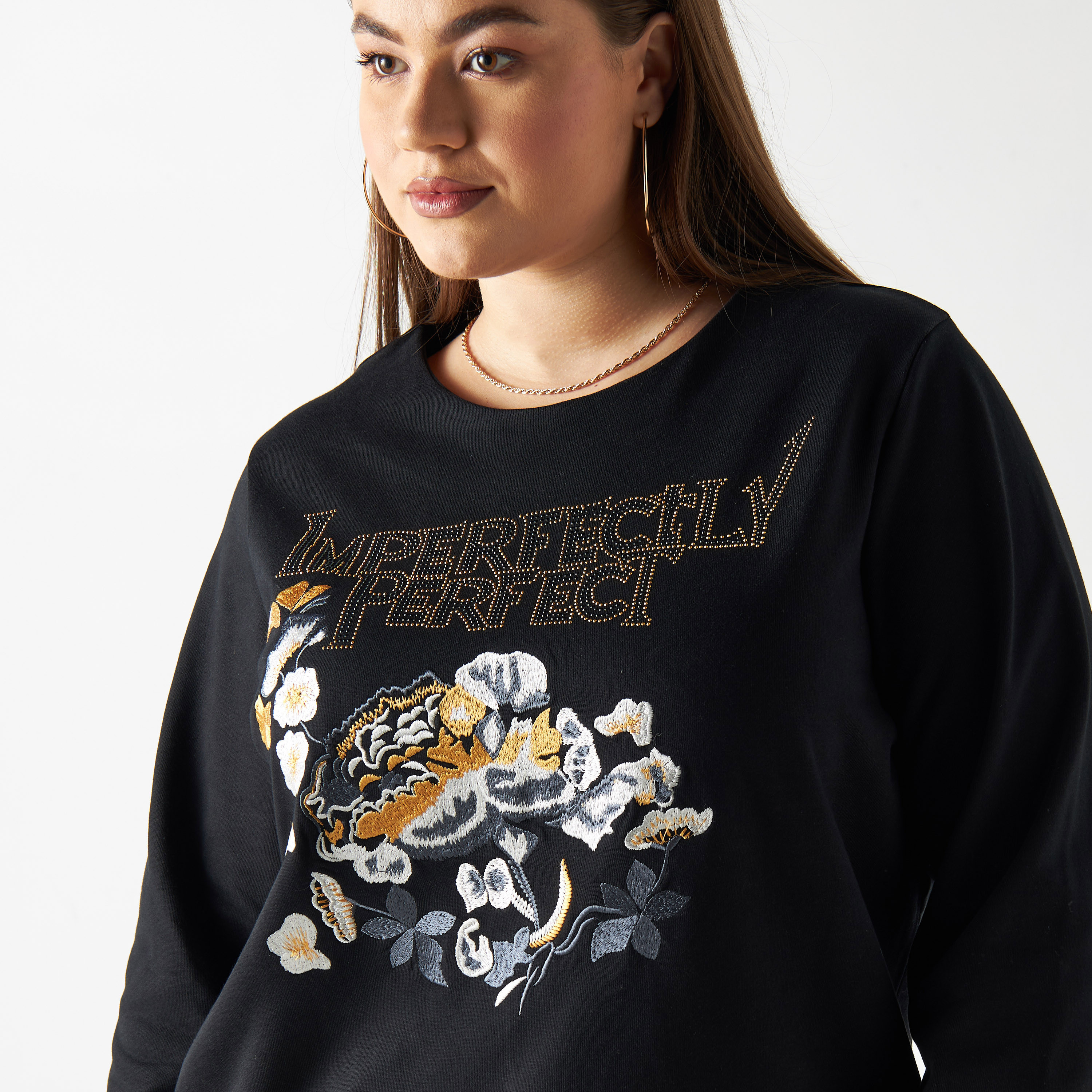 Plus size cheap floral sweatshirt