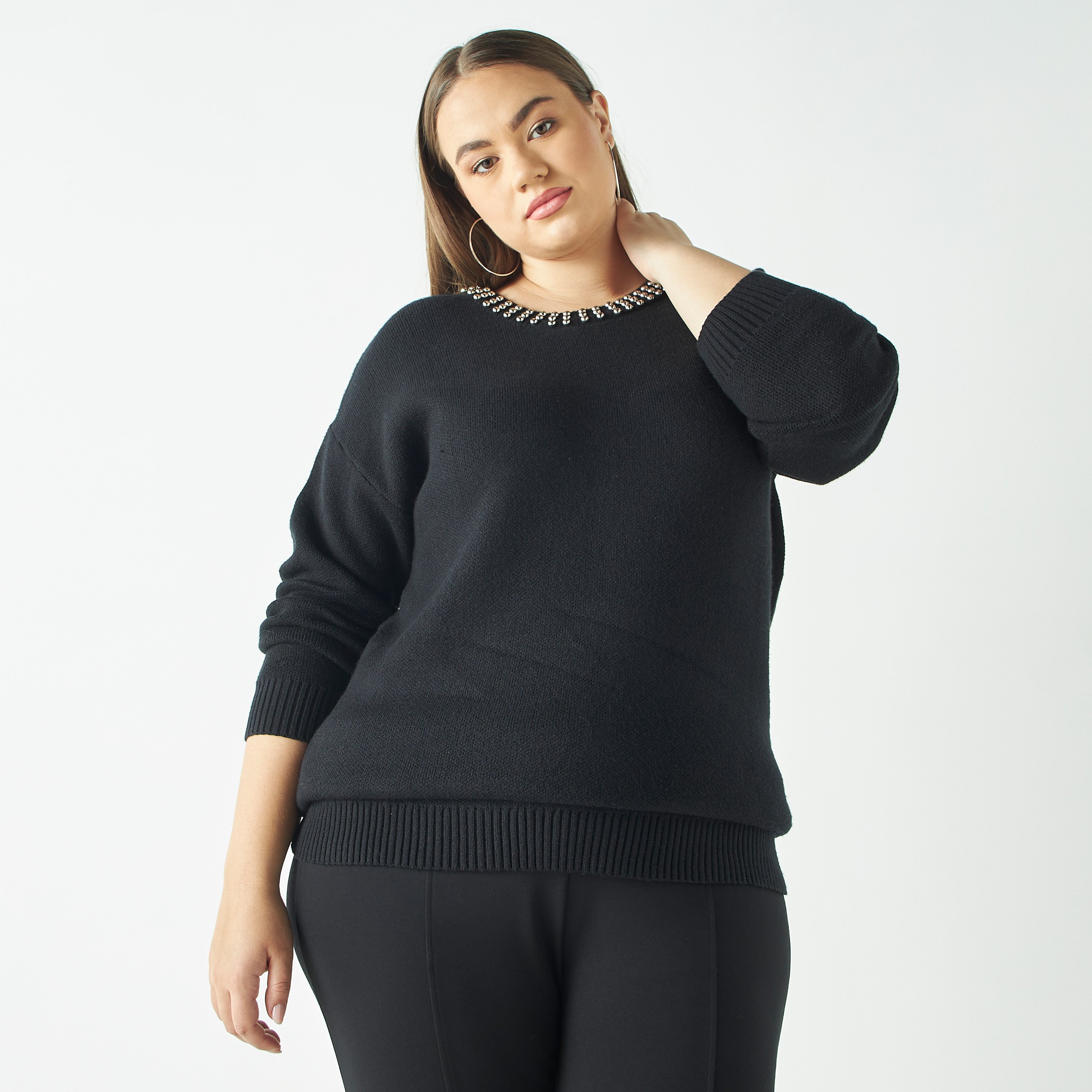 Plus size 2025 embellished sweaters