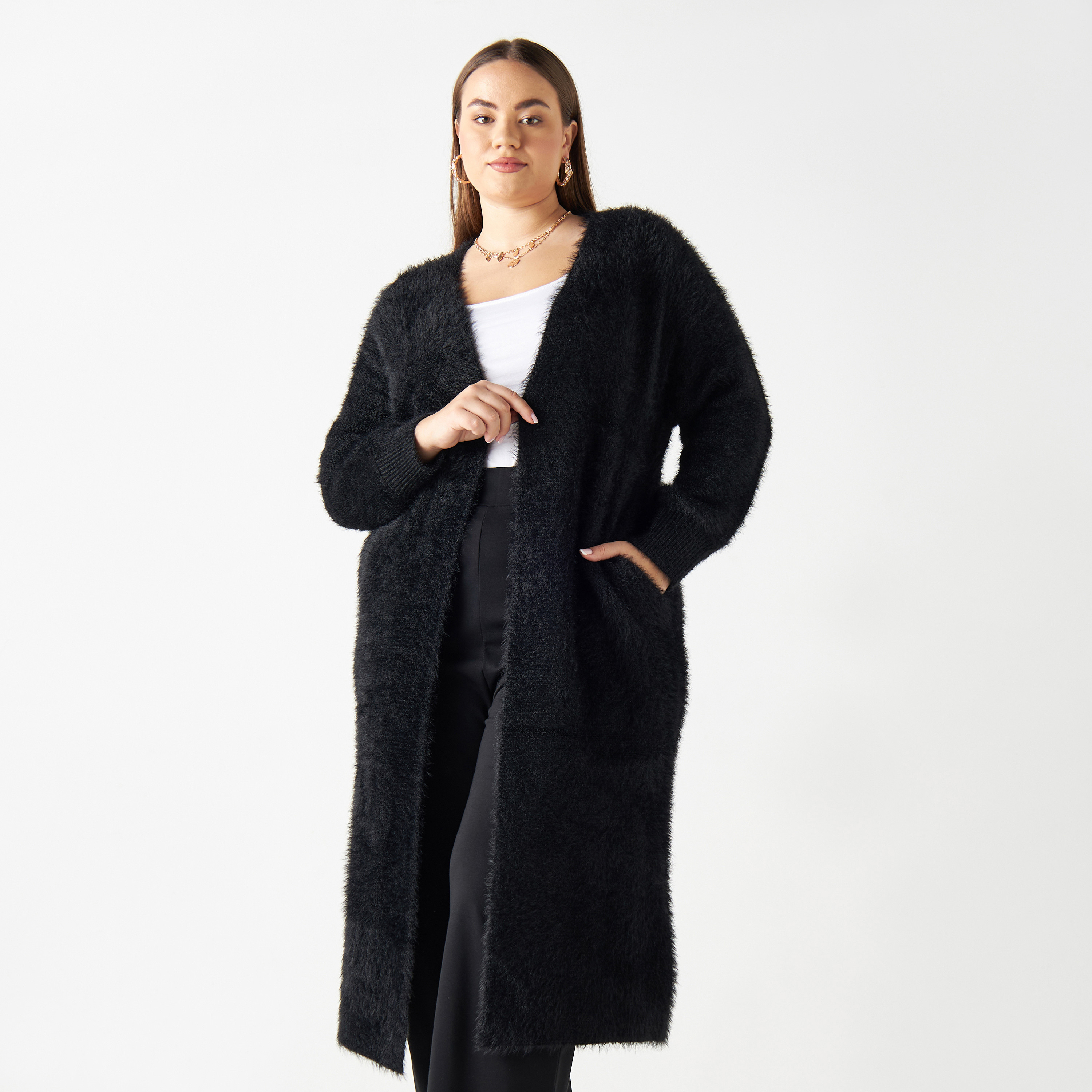 Open front sale longline cardigan