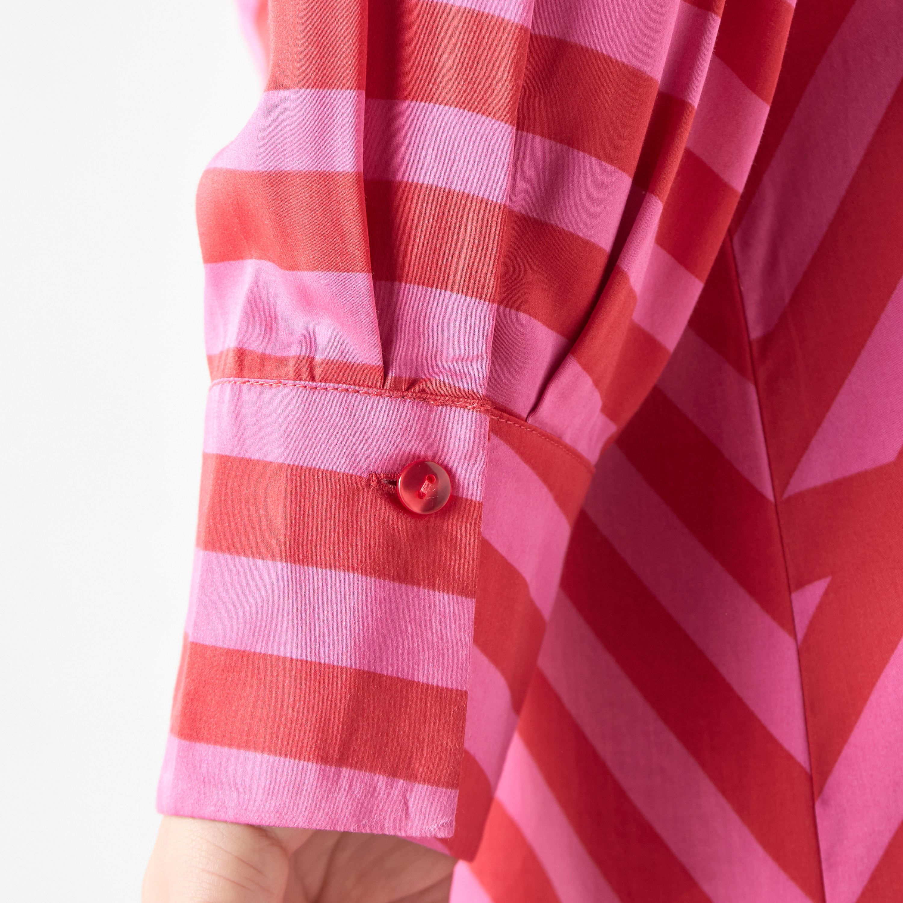 فستان قميص مقاس كبير مخطط بأكمام طويلة وتفاصيل منسدلة من اولا بوبكن-women-clothing-dresses-image-5