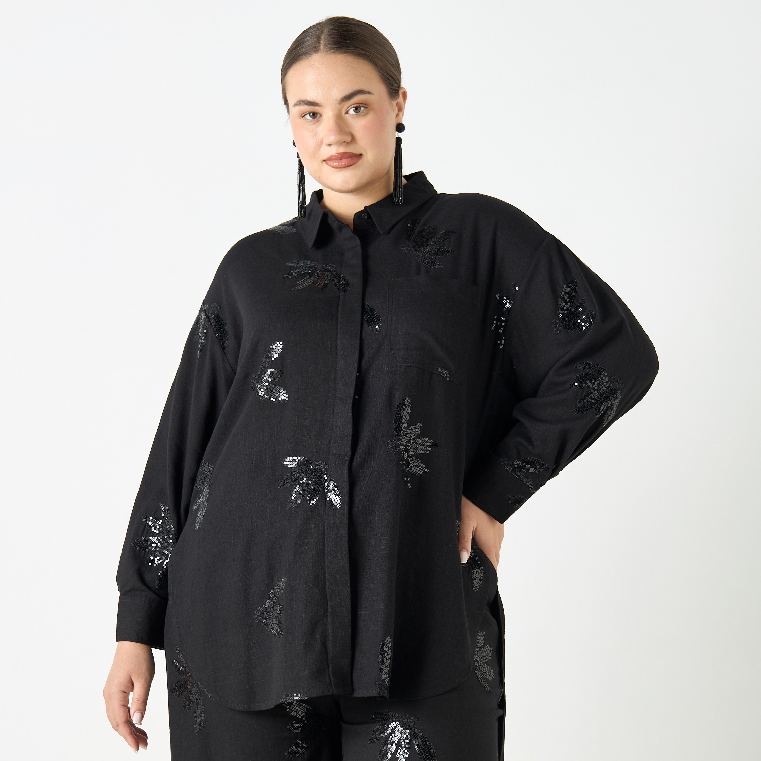 black high low shirt plus size
