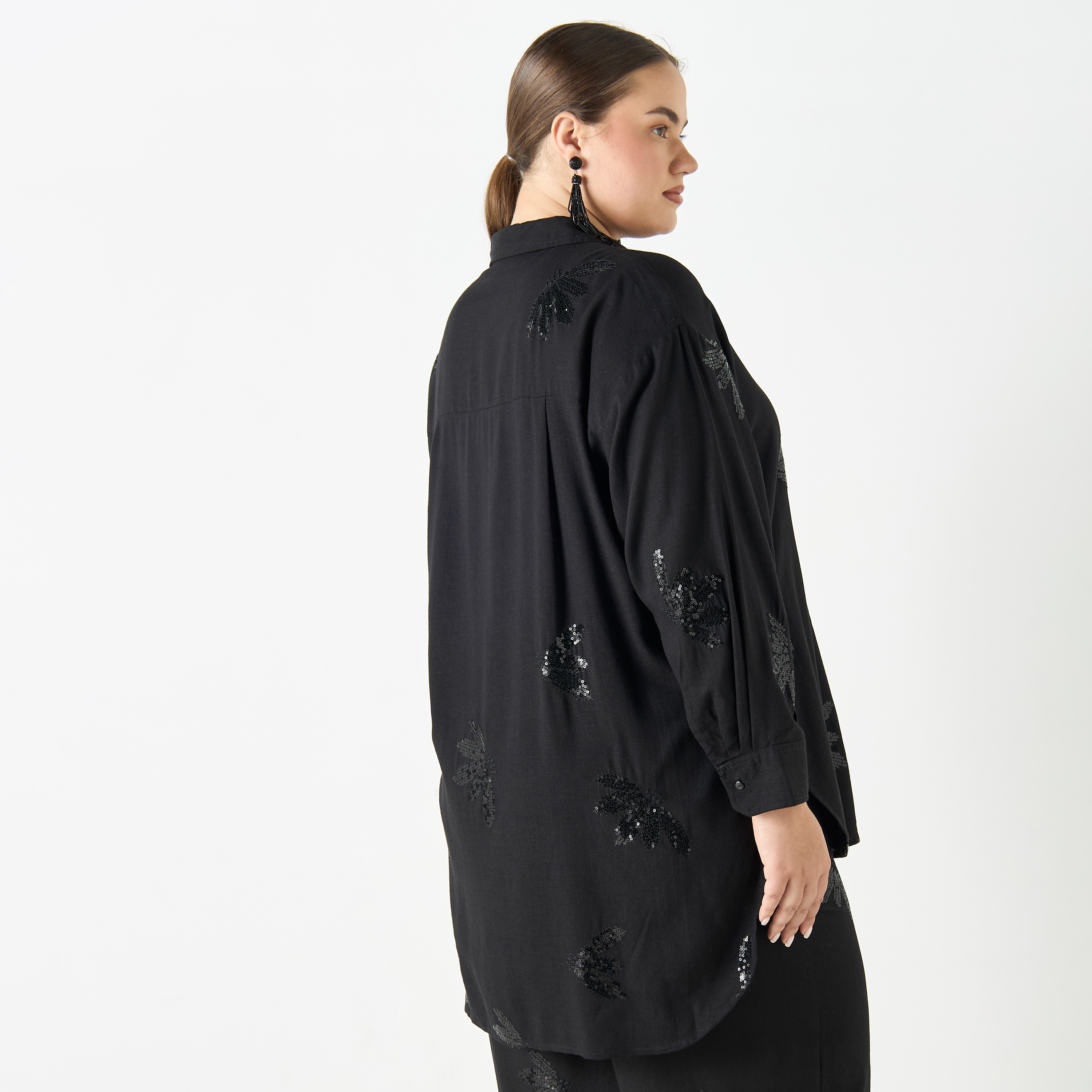 black high low shirt plus size