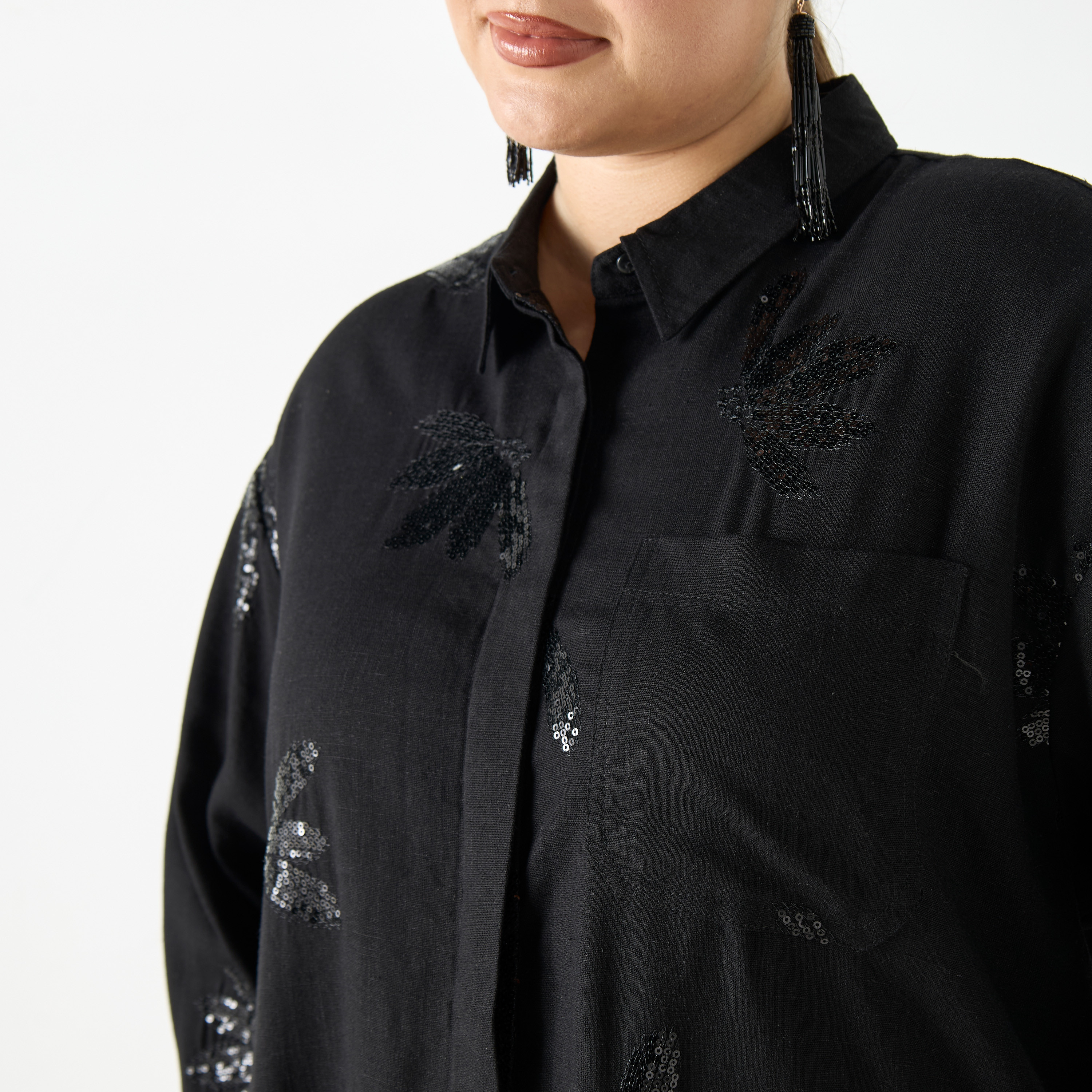 black high low shirt plus size