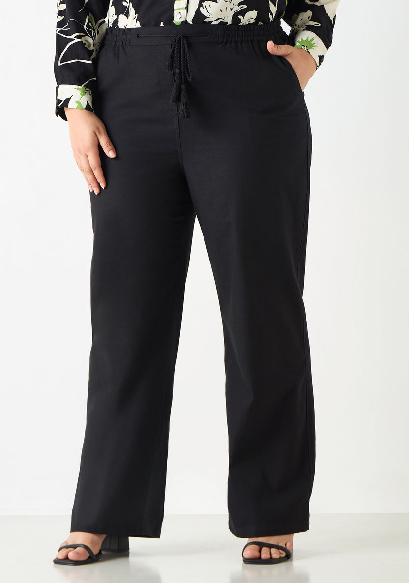 Wide Leg Pants with Belt in Splash Navy Wide Leg Pants with Belt in Splash Navy