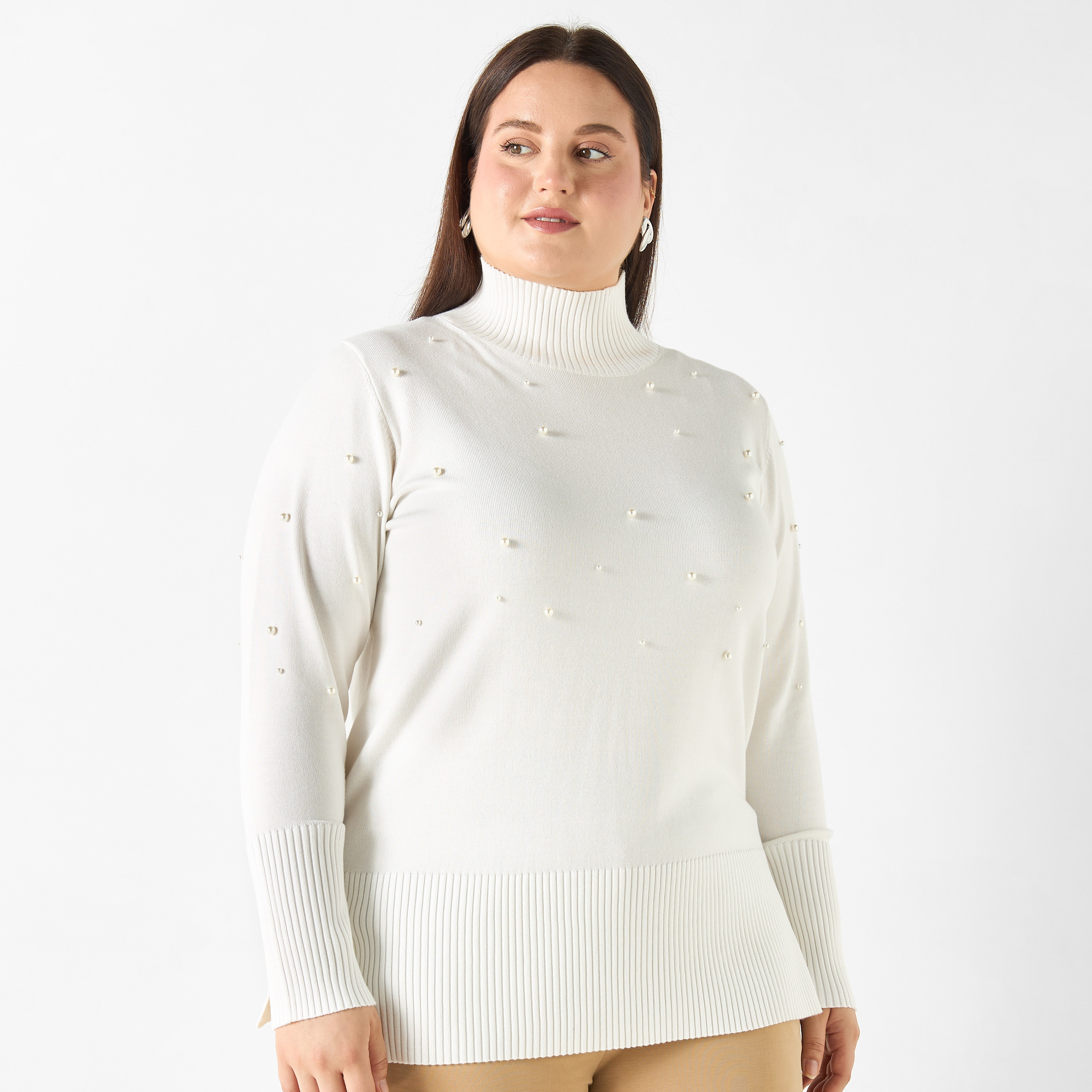 Plus size pearl sweater best sale