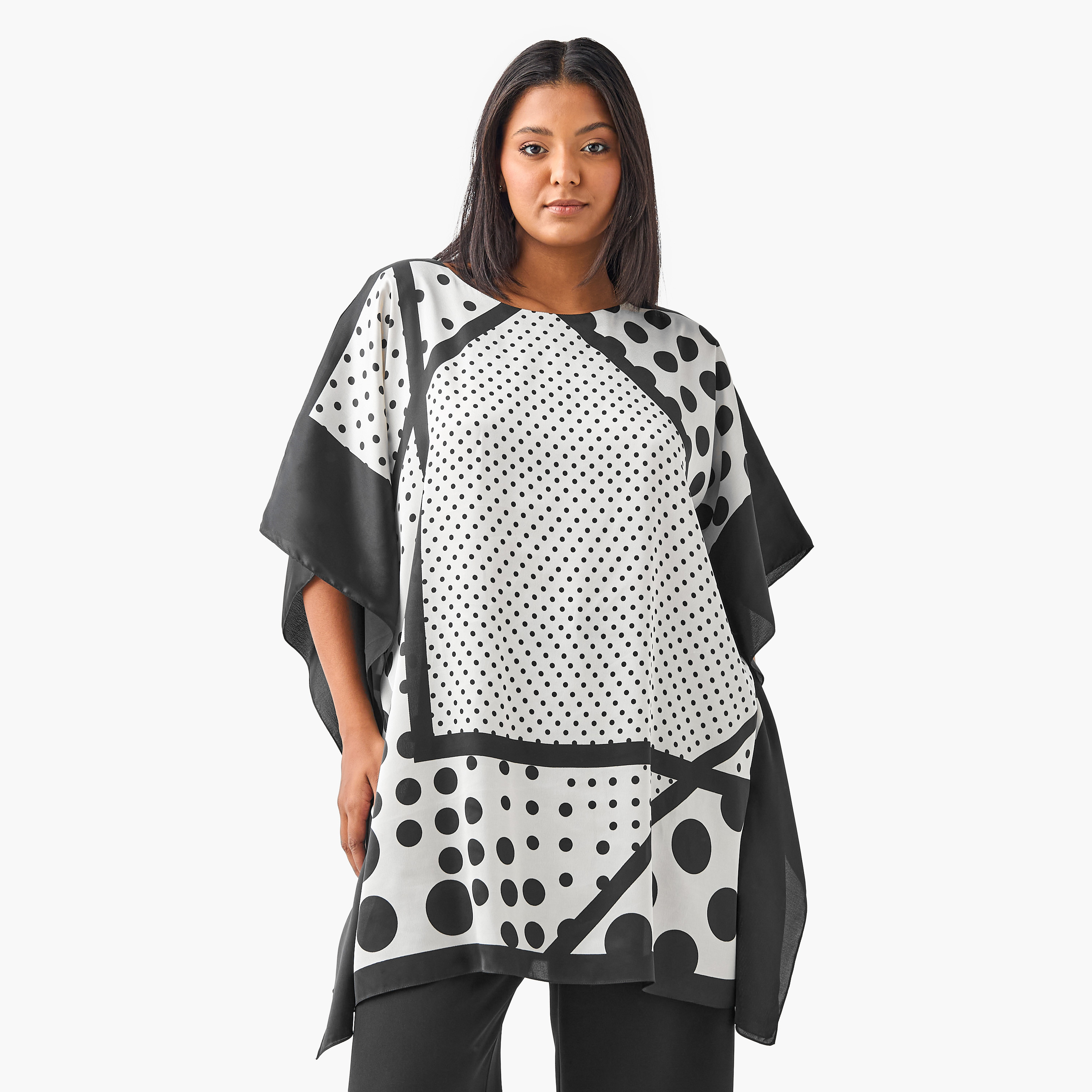بلوزة قفطان مقاس كبير بياقة مستديرة وطبعات من أولا بوبكن-women-clothing-shirtsandblouses-blouses-image-6