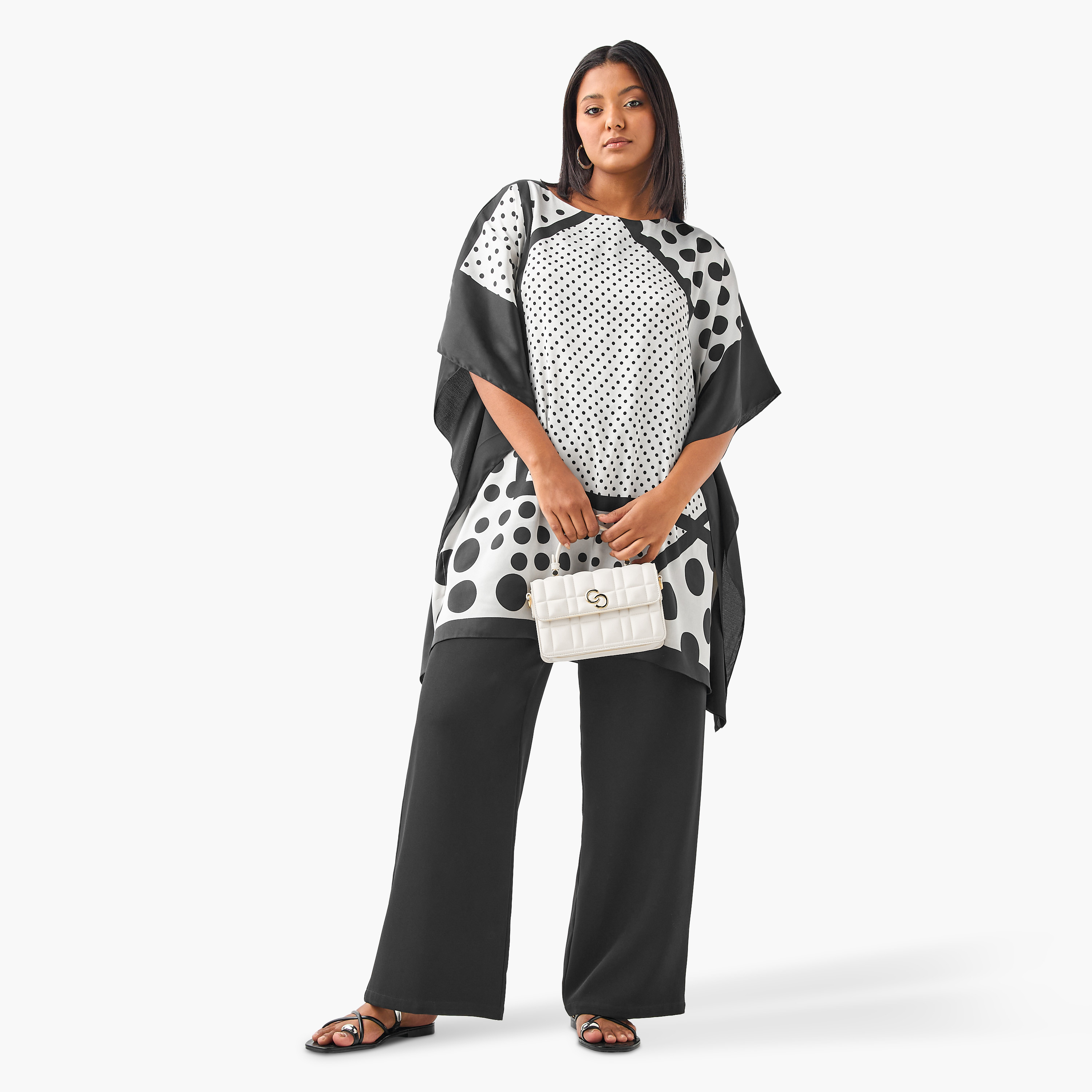 بلوزة قفطان مقاس كبير بياقة مستديرة وطبعات من أولا بوبكن-women-clothing-shirtsandblouses-blouses-image-2