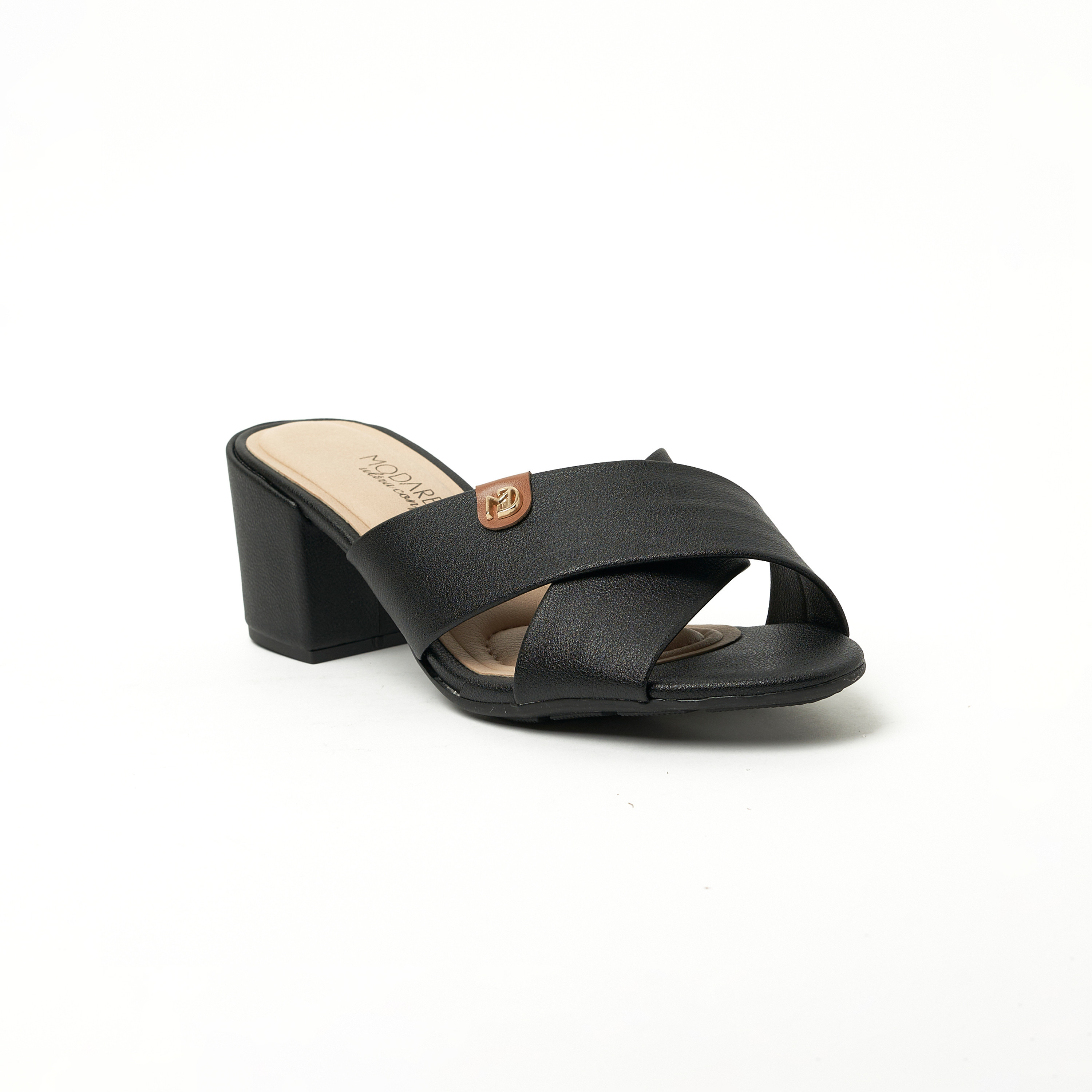  مودير- صندل نسائي سهل الارتداء كعب مربع بحزام متقاطع | 7109-466-21793-61877-women-shoes-heels-image-1