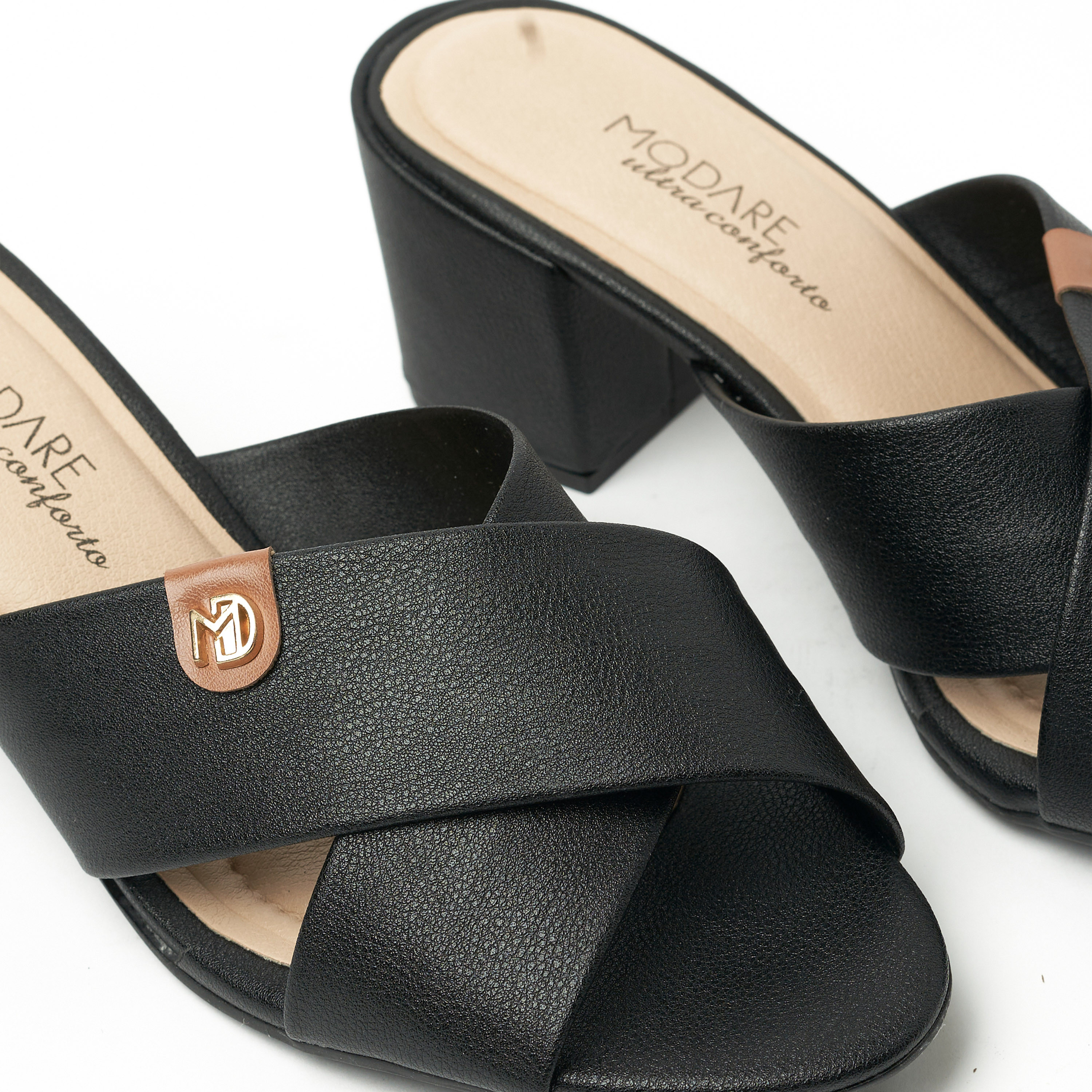 مودير- صندل نسائي سهل الارتداء كعب مربع بحزام متقاطع | 7109-466-21793-61877-women-shoes-heels-image-5