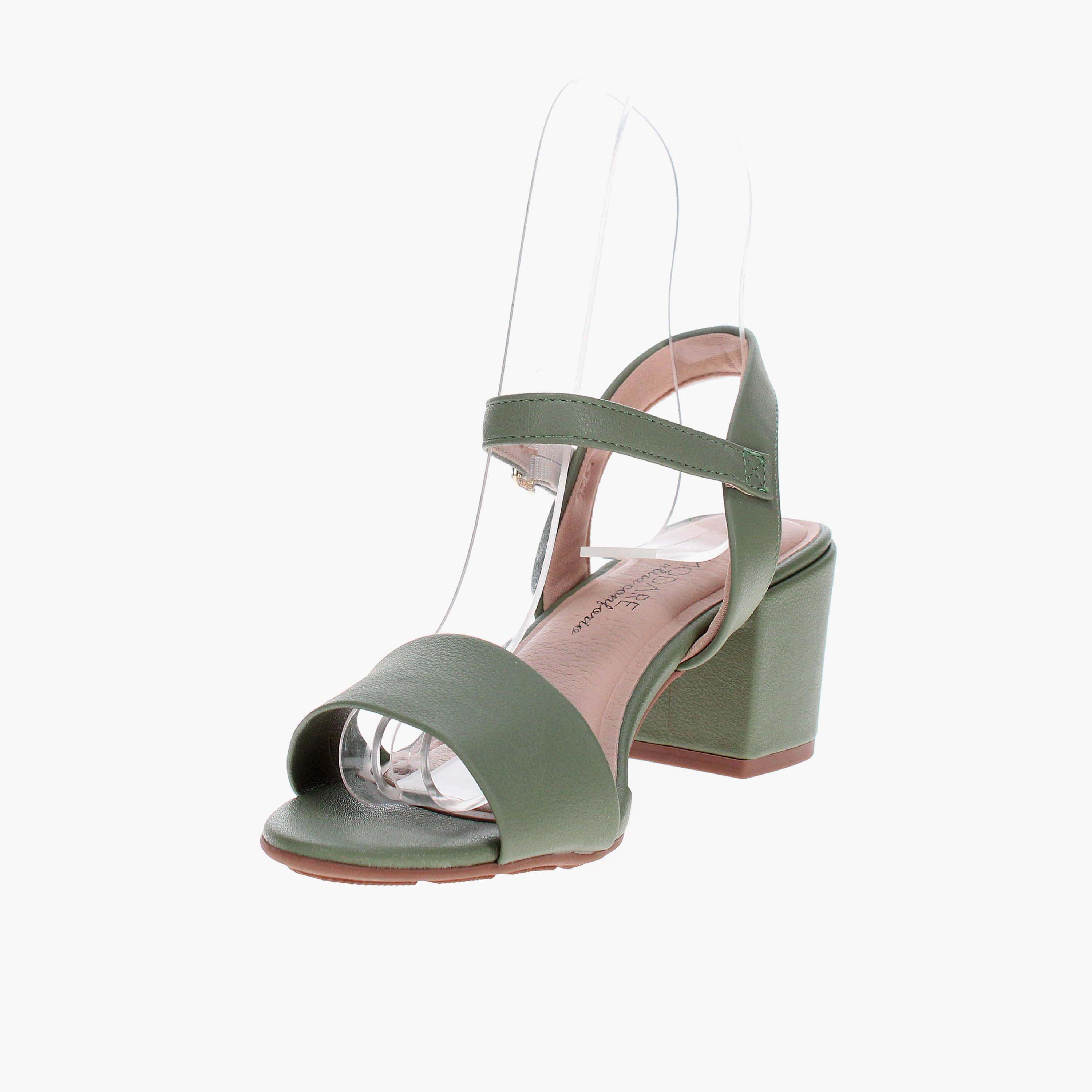 Modare by Geoomnii Women's Buckle Closure Block Strap Sandals | 7109-469-21736-92273       -women-shoes-sandals-heeled-image-2