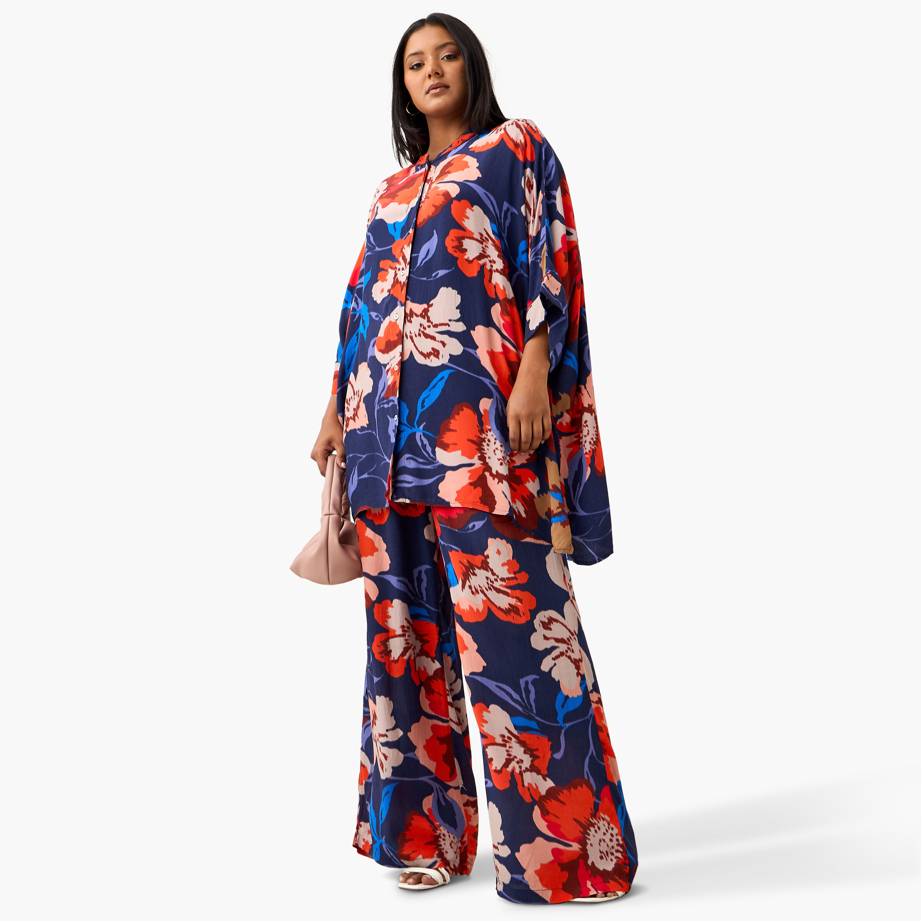 Plus Size Ulla Popken Floral Print Regular Fit Flexi Waist Pants-women-clothing-coordsets-image-2