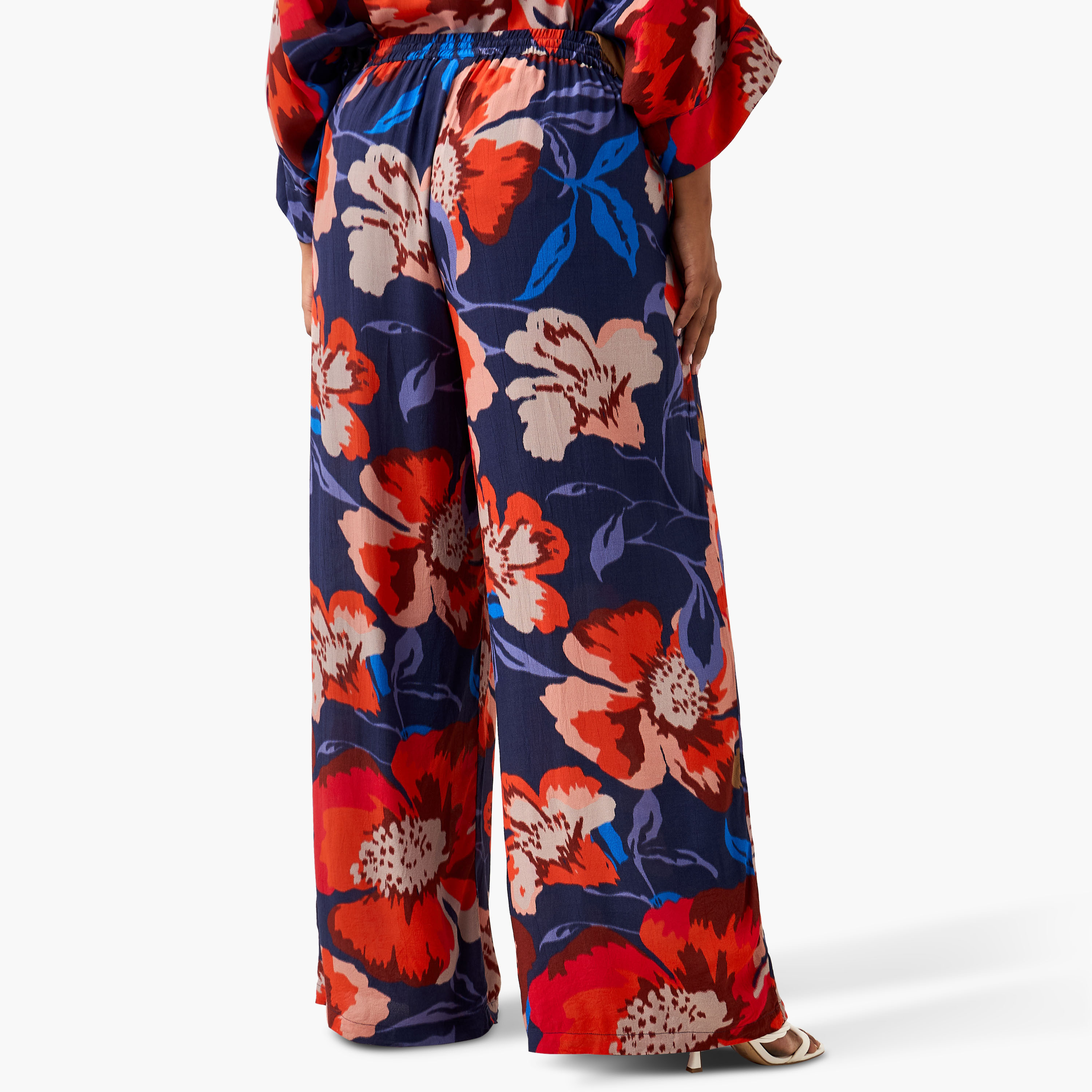 Plus Size Ulla Popken Floral Print Regular Fit Flexi Waist Pants-women-clothing-coordsets-image-3