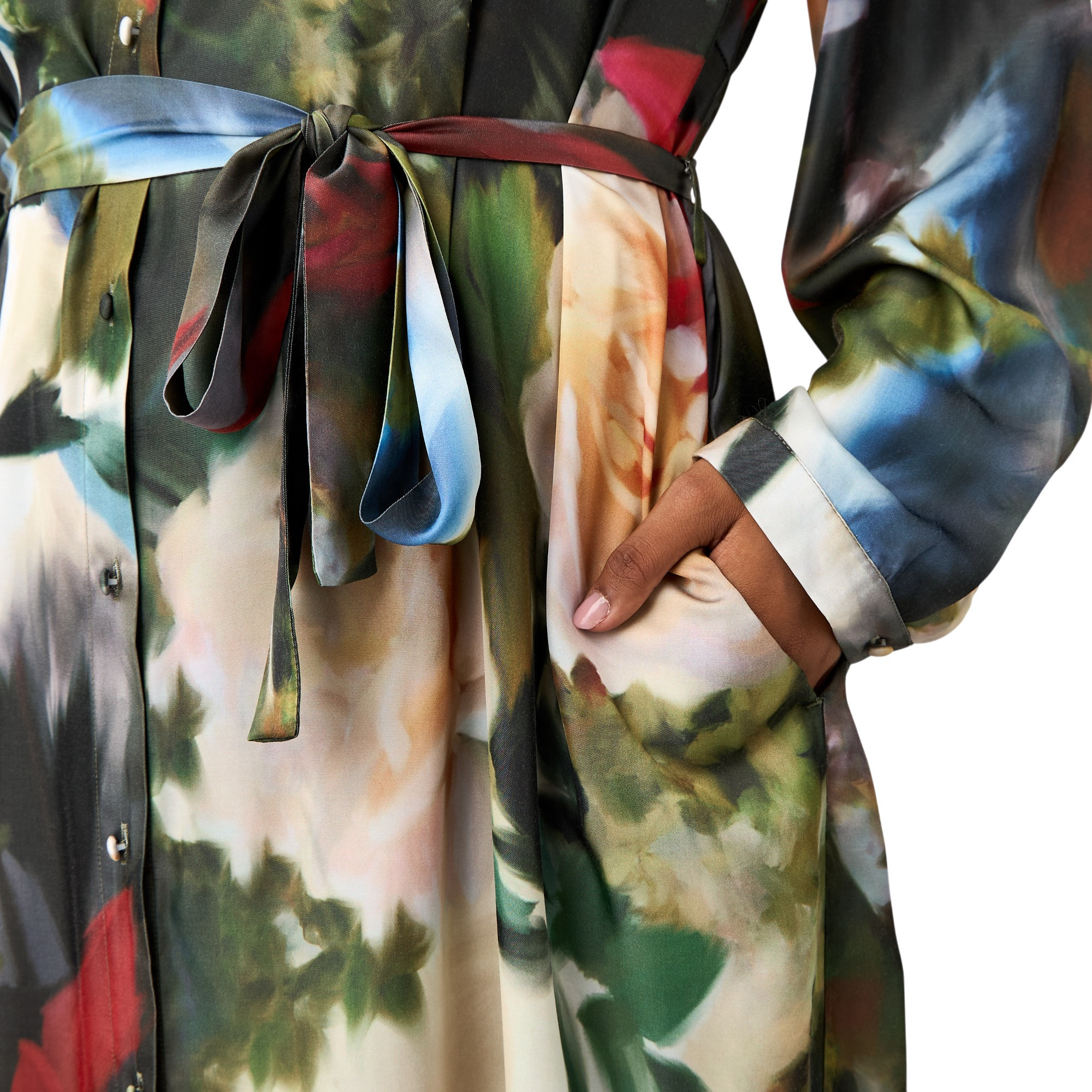 Plus Size Ulla Popken All-Over Floral Print Shirt Dress with Tie-Up Belt-women-clothing-dresses-image-4