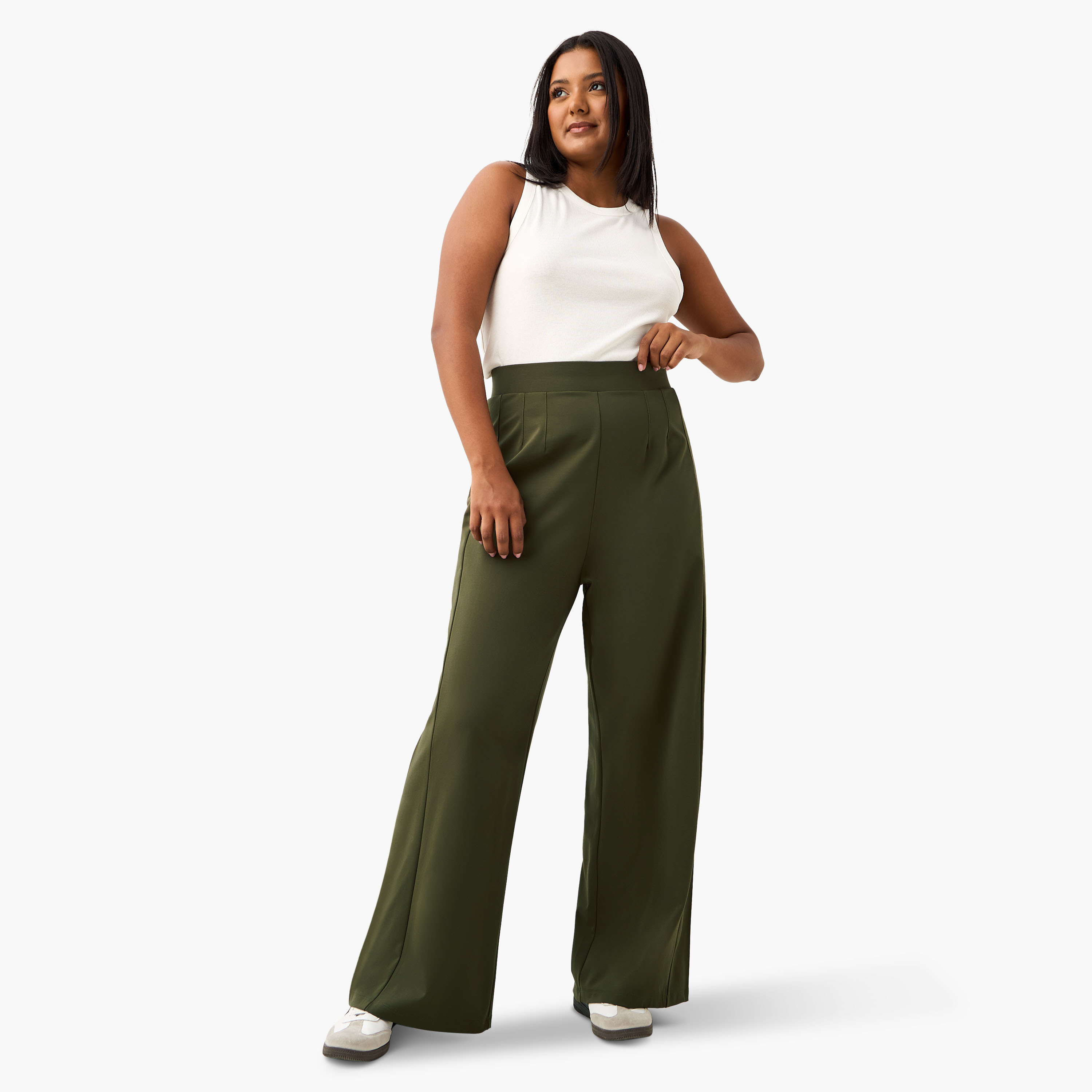 بنطلون مقاسات كبيرة بقصة عادية من أولا بوبكن-women-clothing-trousers-image-2