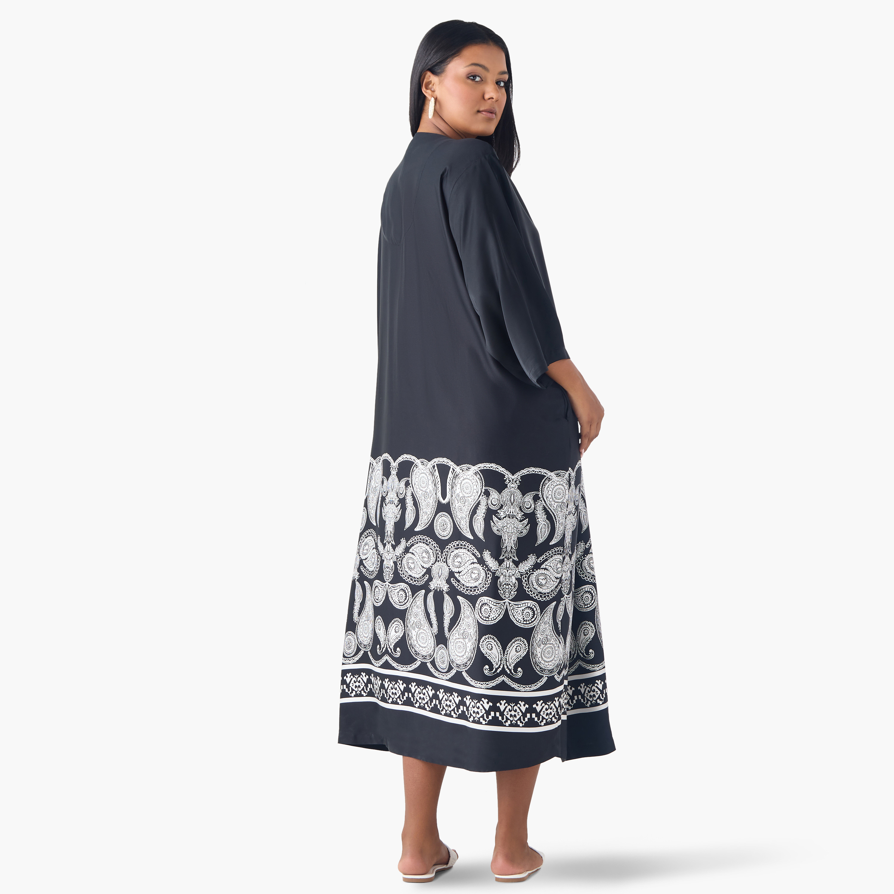 Plus Size Ulla Popken Paisley Print Kaftan Viscose Dress-women-clothing-dresses-image-3