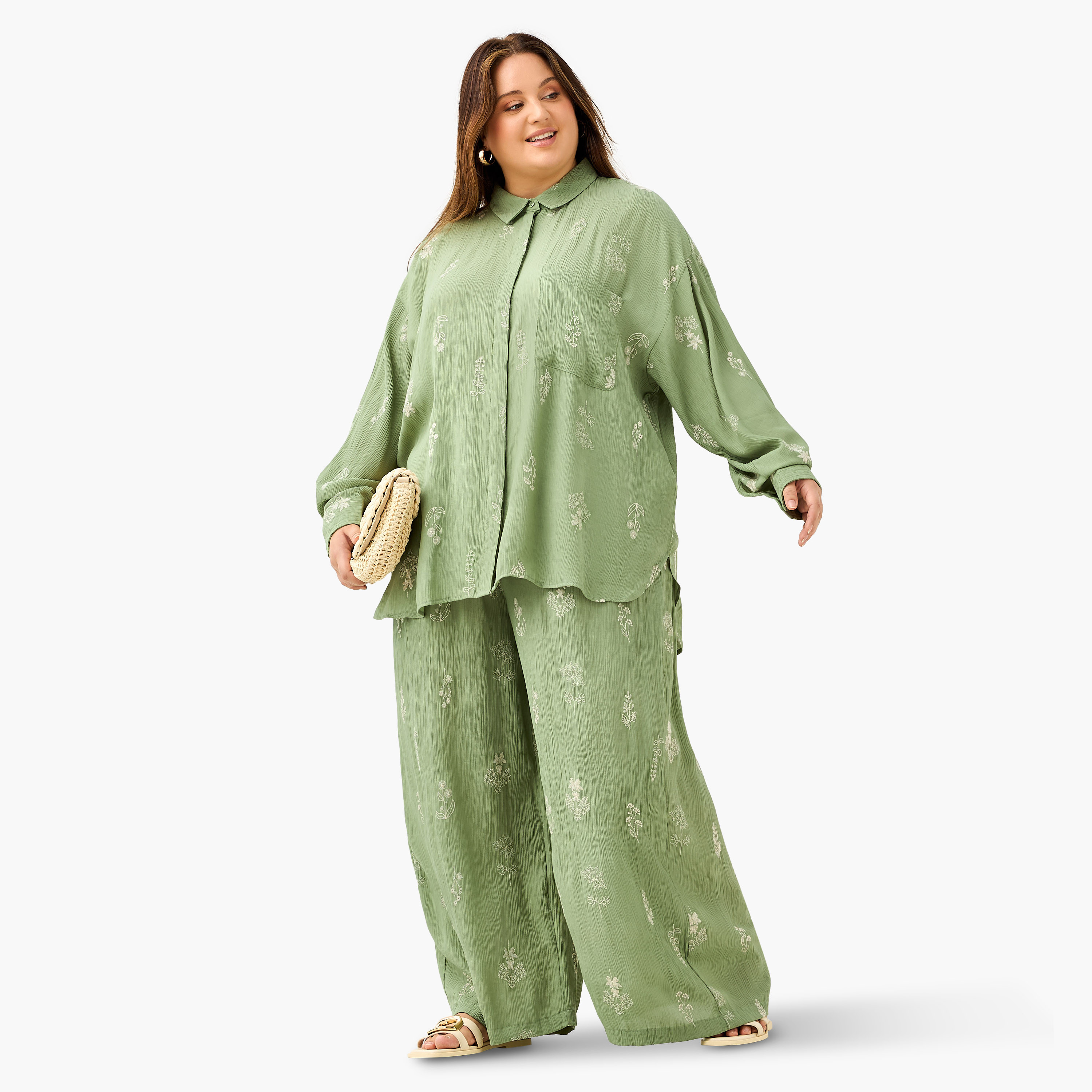 Plus Size Ulla Popken Embroidered Regular Fit Flexi Waist Pants-women-clothing-bottoms-trousers-image-2