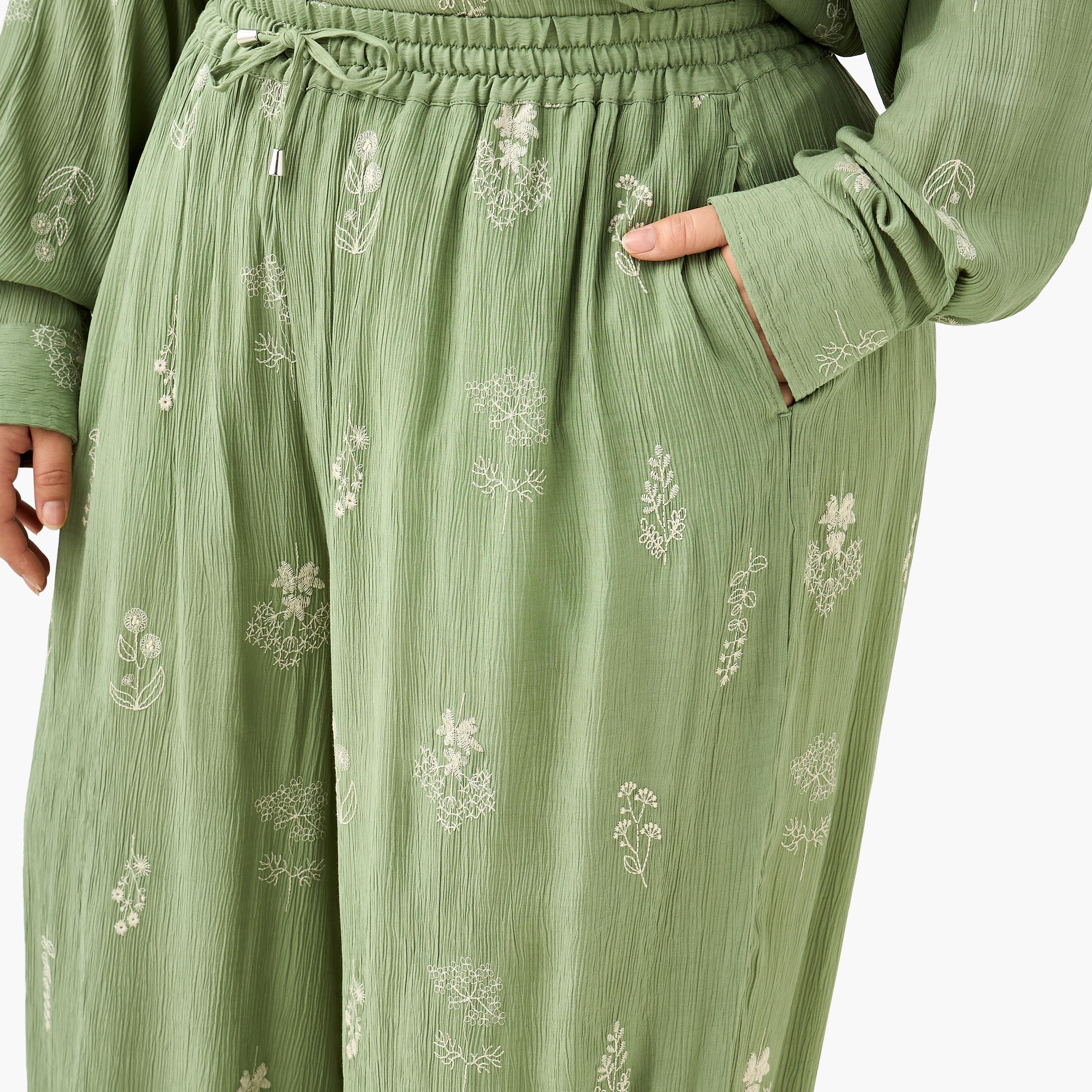 Plus Size Ulla Popken Embroidered Regular Fit Flexi Waist Pants-women-clothing-bottoms-trousers-image-4