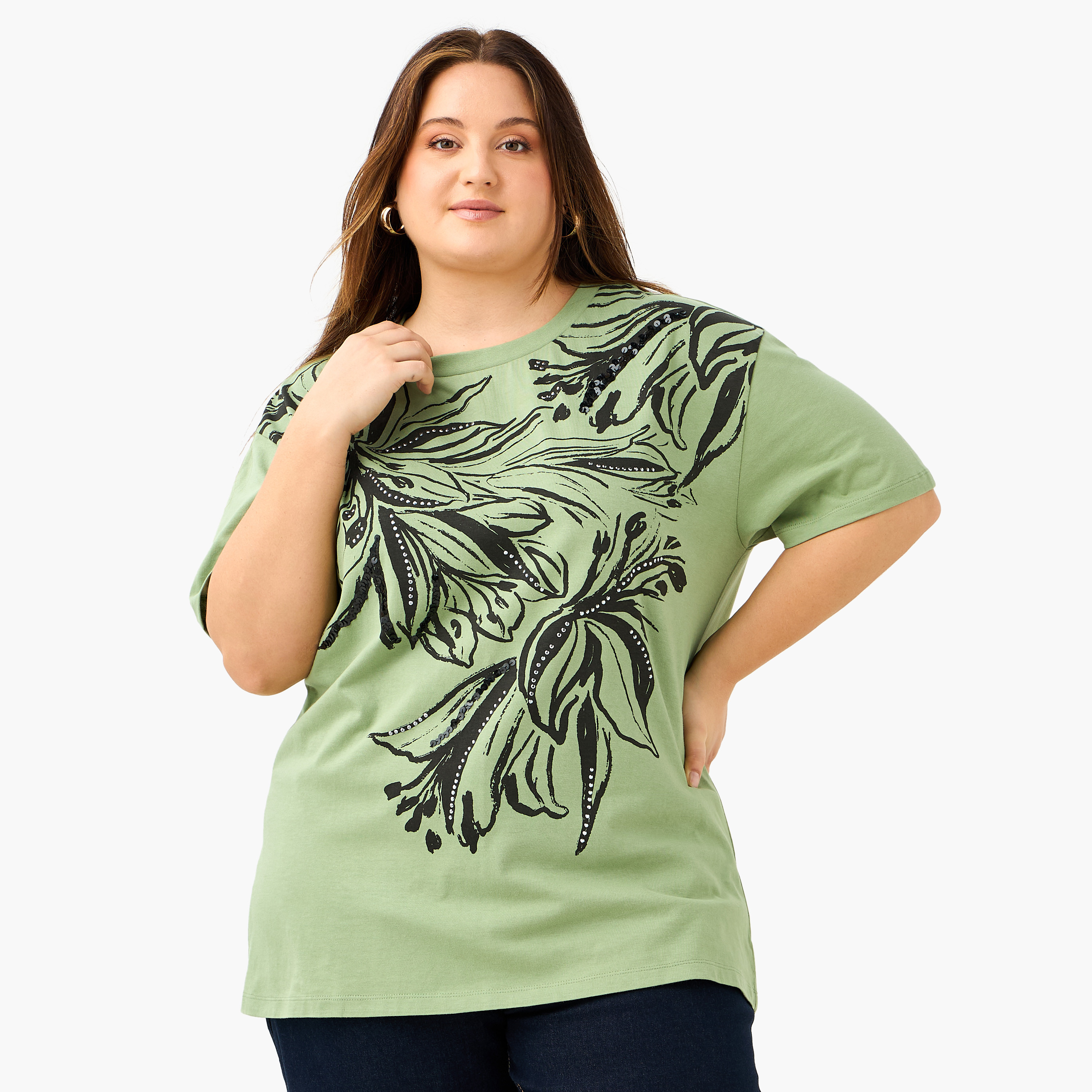 Plus Size Ulla Popken Printed Top-women-clothing-tshirts-image-1