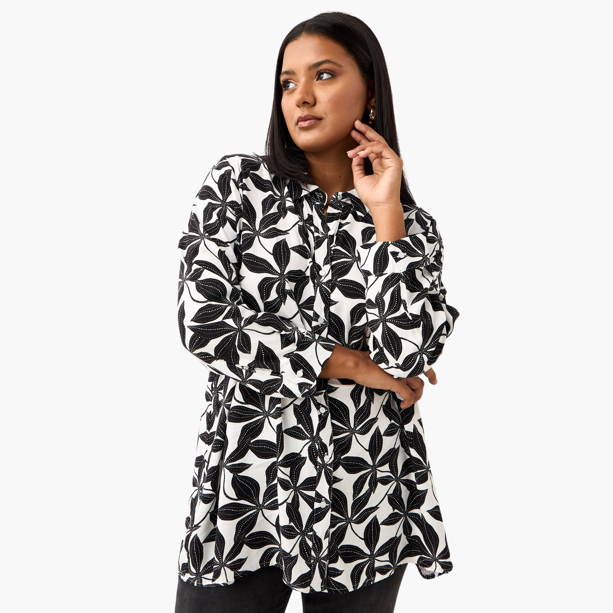 Plus Size Ulla Popken All-Over Floral Print Viscose Shirt-women-clothing-shirtsandblouses-shirts-image-1