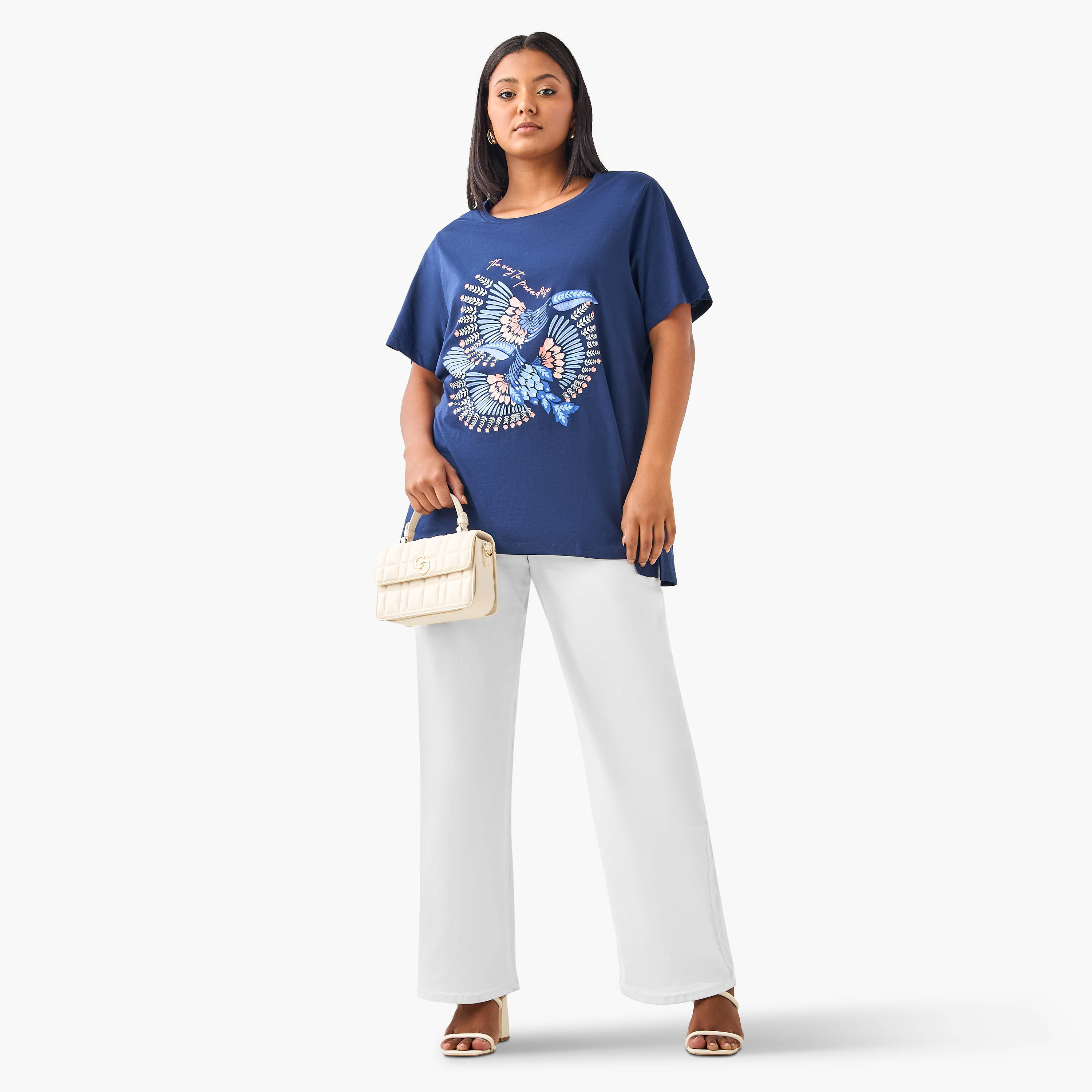 Plus Size Ulla Popken Graphic Print Cotton T-shirt-women-clothing-tshirts-image-2